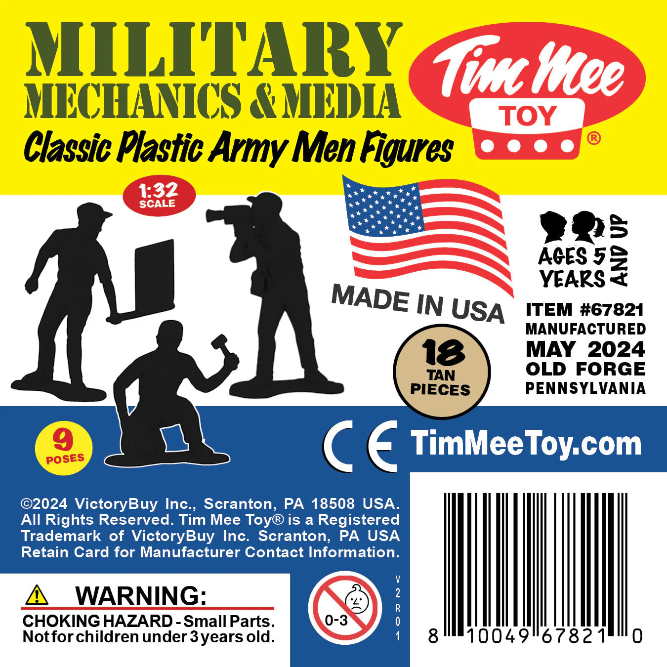 TimMee Military Mechanics & Media - Tan 18pc Plastic Army Men Soldier Figures - Image 7