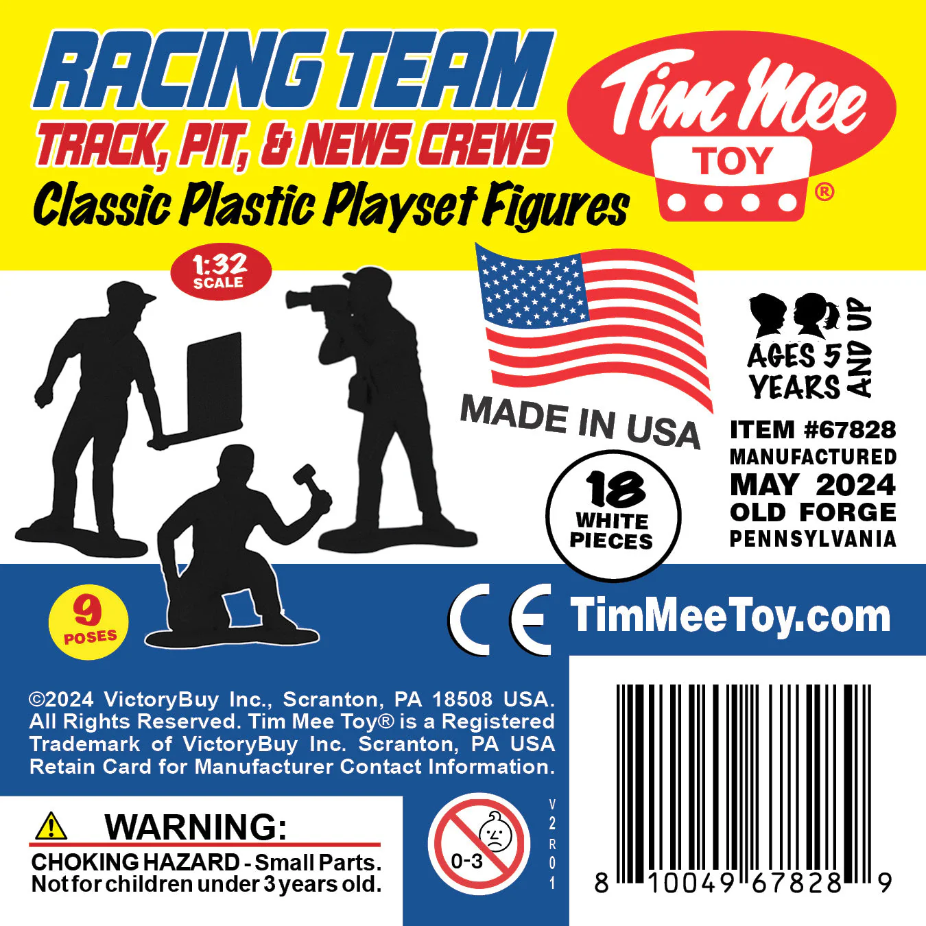 TimMee Car Racing Team Pit Track & News Crews - White 18pc Plastic Toy Figures - Image 7