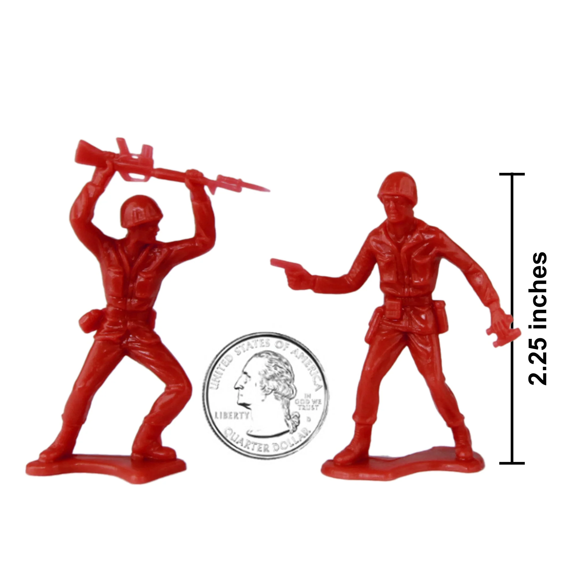 TimMee Plastic Army Men - Red 48pc Toy Soldier Figures - Made in USA - Image 2