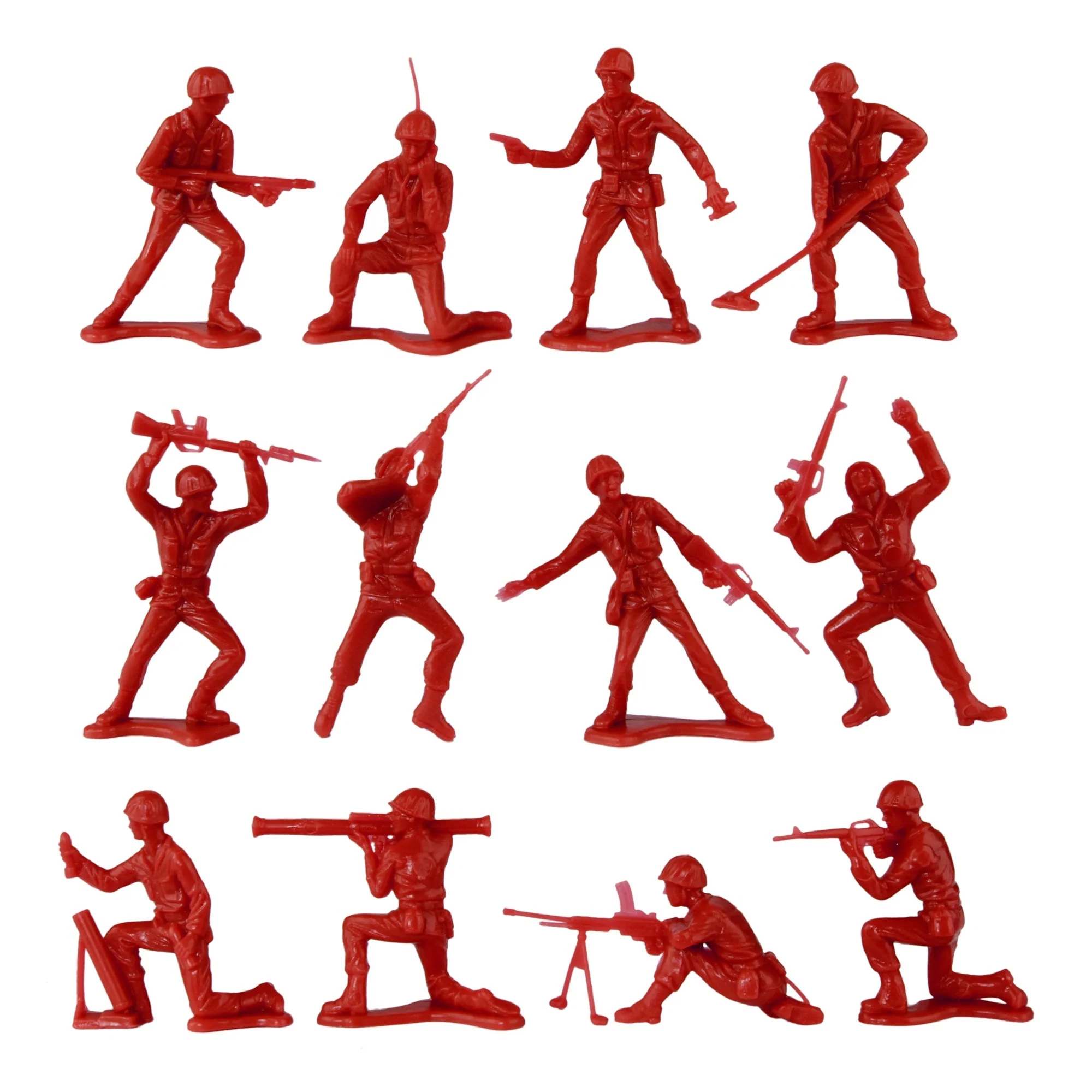 TimMee Plastic Army Men - Red 48pc Toy Soldier Figures - Made in USA - Image 3