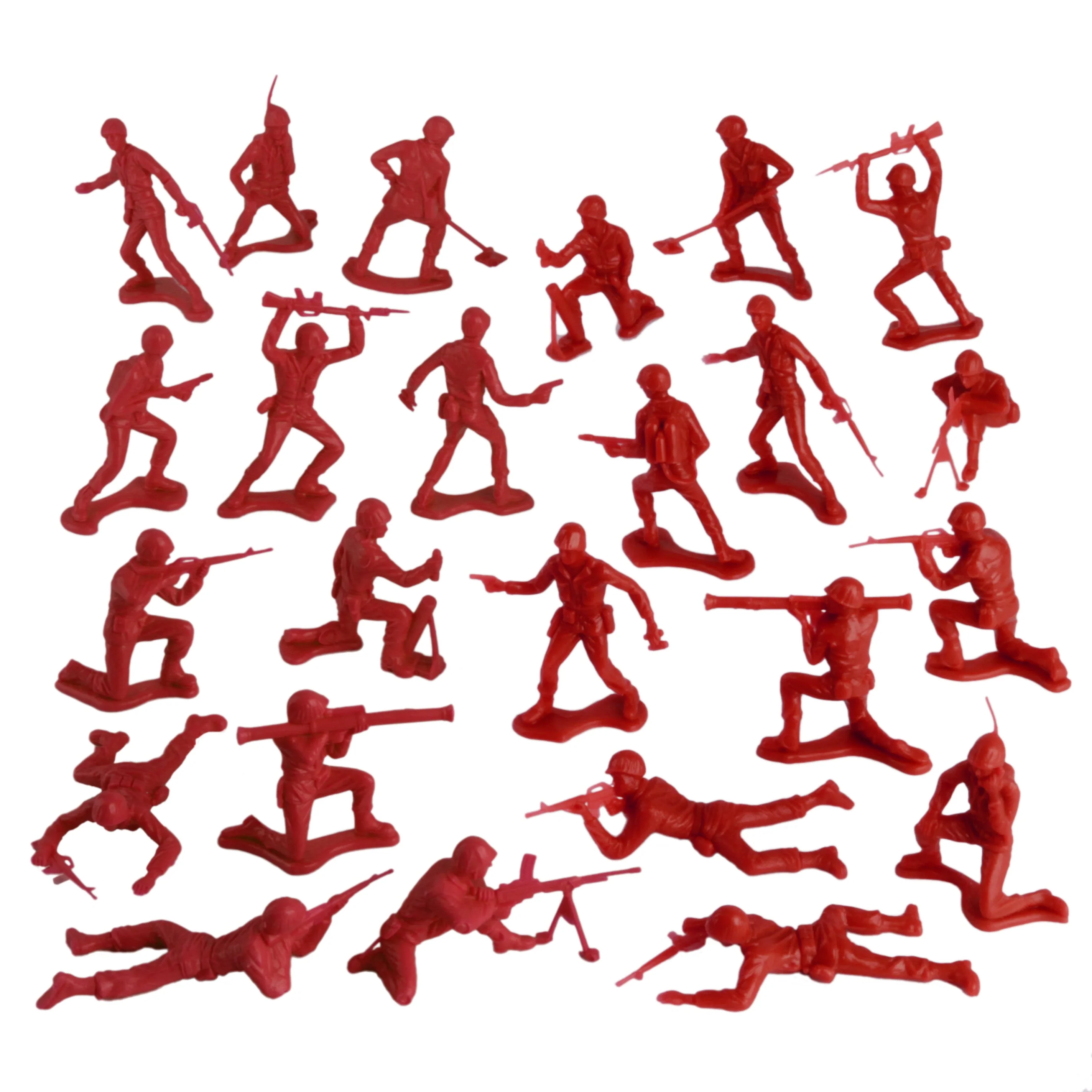 TimMee Plastic Army Men - Red 48pc Toy Soldier Figures - Made in USA - Image 4