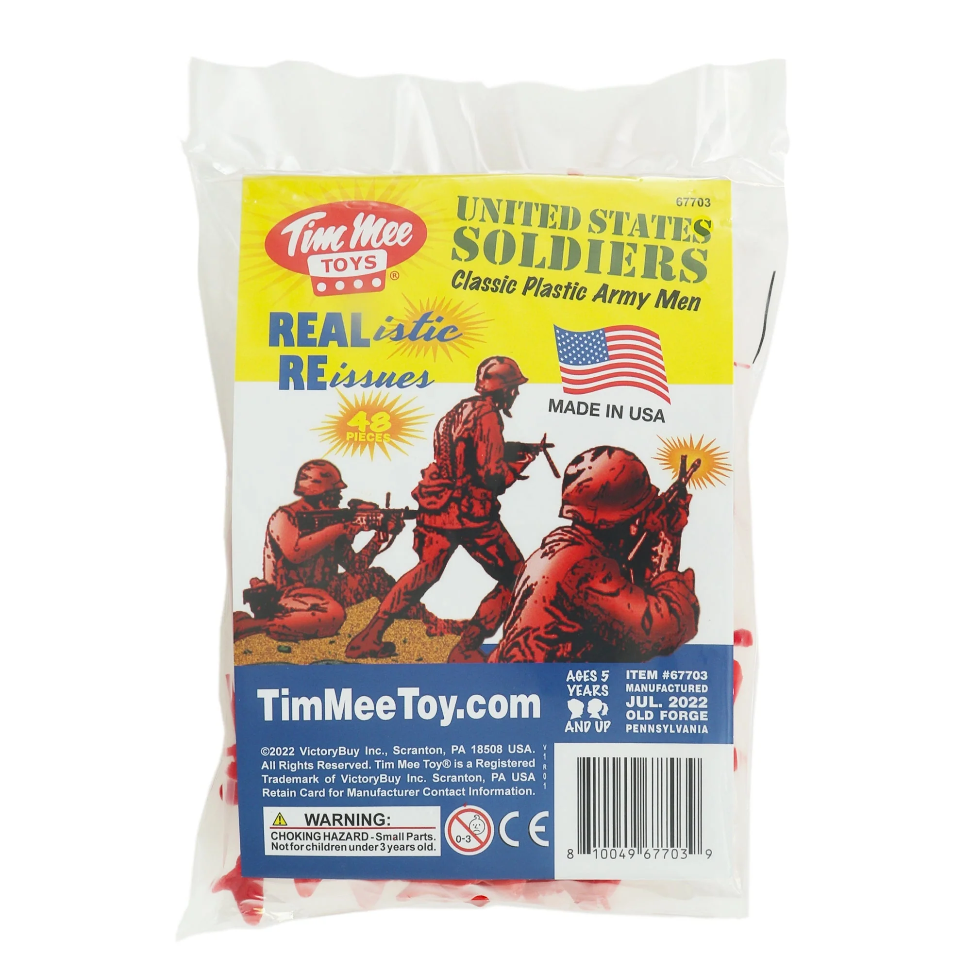 TimMee Plastic Army Men - Red 48pc Toy Soldier Figures - Made in USA - Image 5