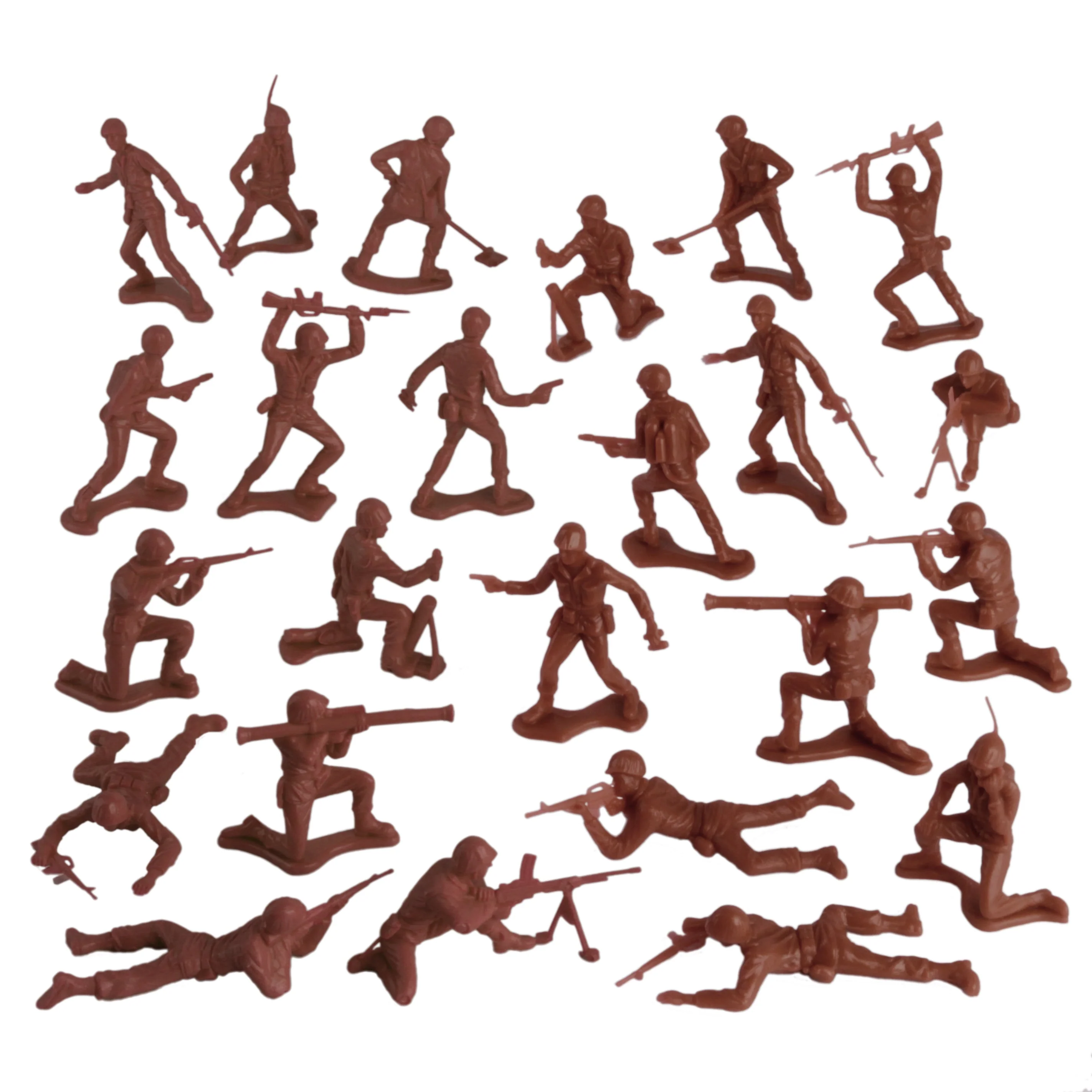 TimMee Plastic Army Men - Rust Brown 48pc Toy Soldier Figures - Made in USA - Image 4