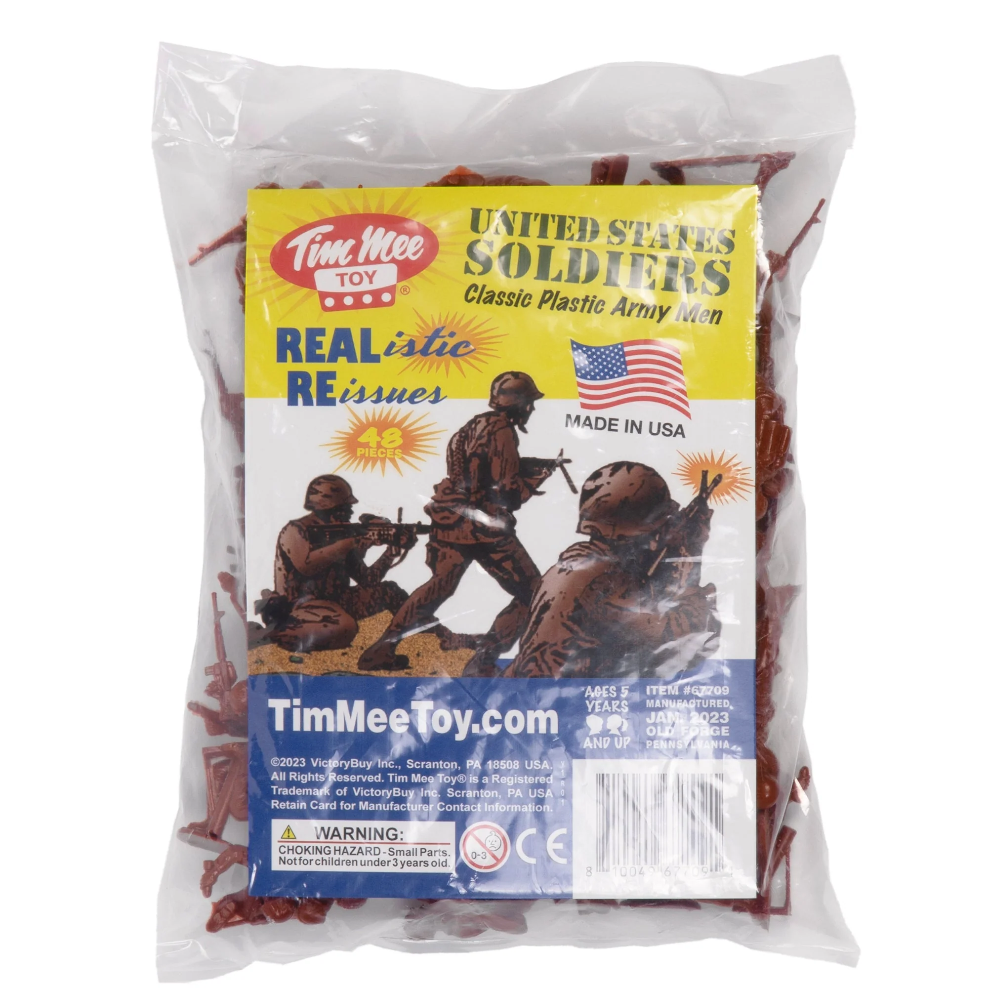 TimMee Plastic Army Men - Rust Brown 48pc Toy Soldier Figures - Made in USA - Image 5