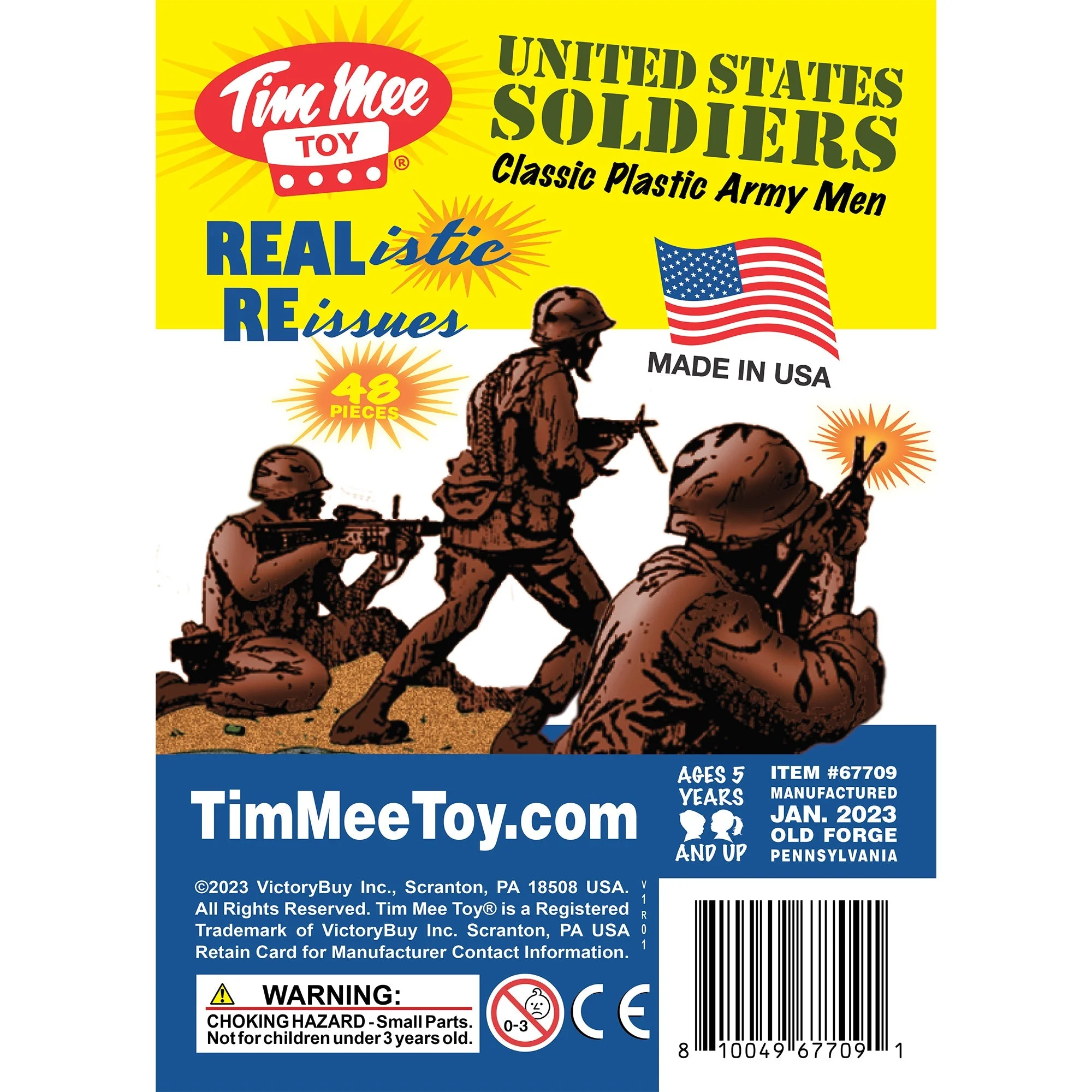 TimMee Plastic Army Men - Rust Brown 48pc Toy Soldier Figures - Made in USA - Image 6