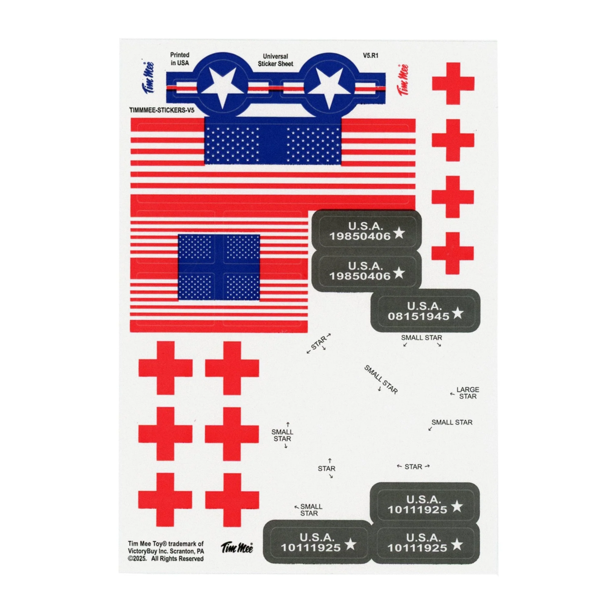 Tim Mee Toy Plastic Army Sticker Sheets for Tanks, Trucks, Aircraft - Image 2