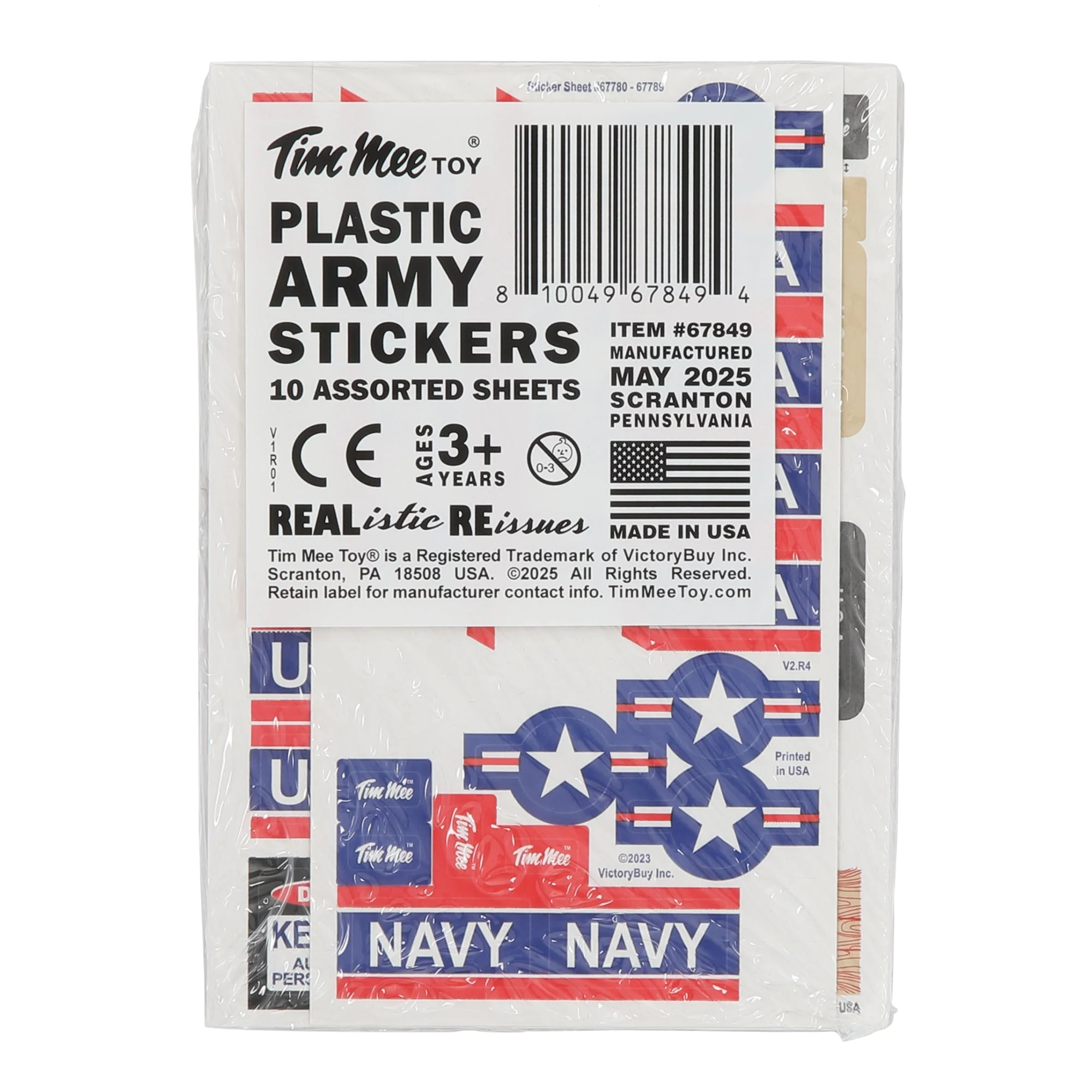 Tim Mee Toy Plastic Army Sticker Sheets for Tanks, Trucks, Aircraft - Image 5