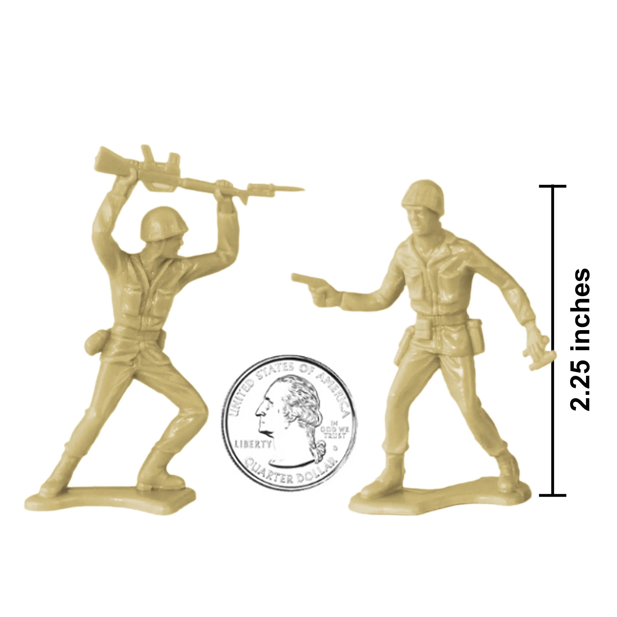 TimMee Plastic Army Men - Tan 48pc Toy Soldier Figures - Made in USA - Image 3