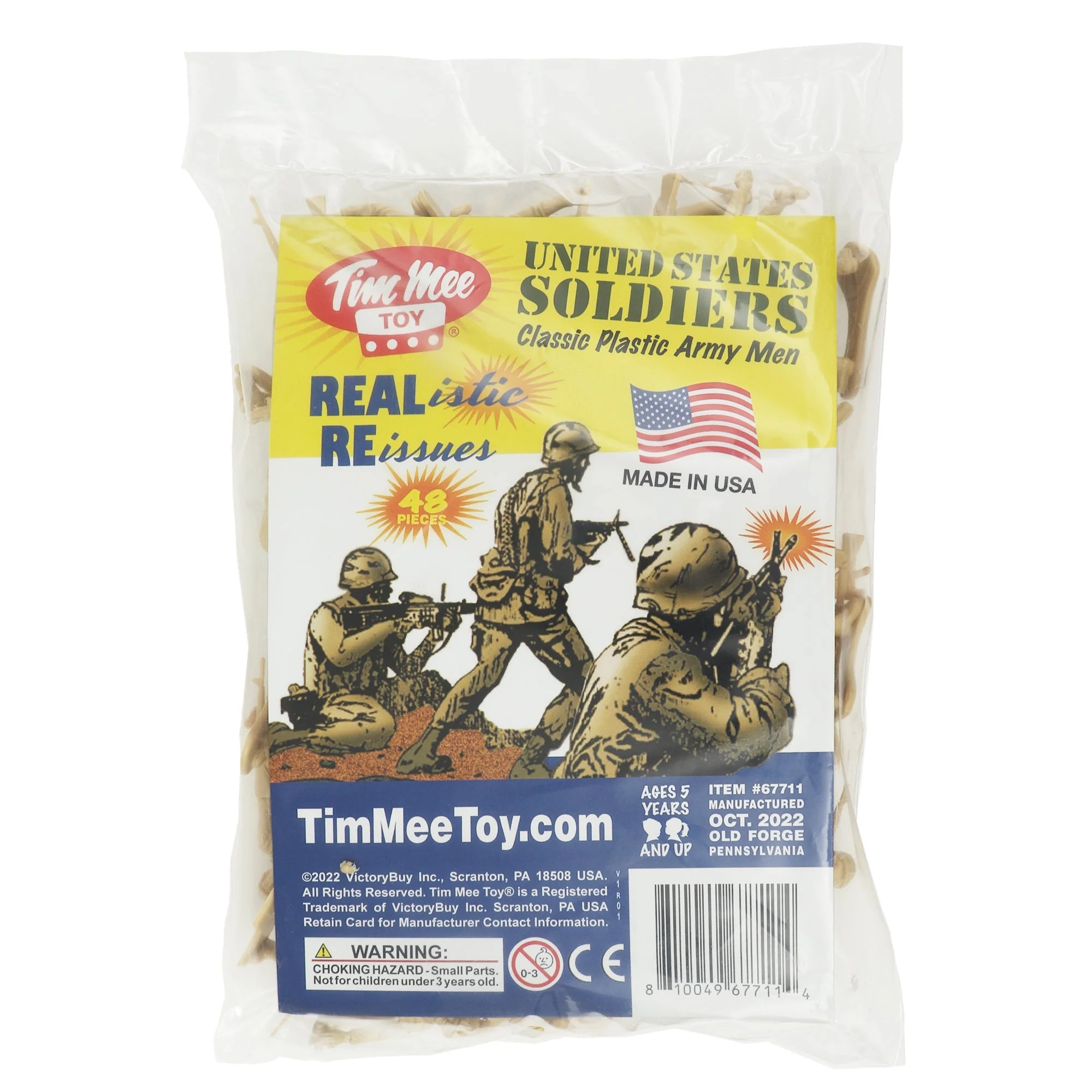TimMee Plastic Army Men - Tan 48pc Toy Soldier Figures - Made in USA - Image 4