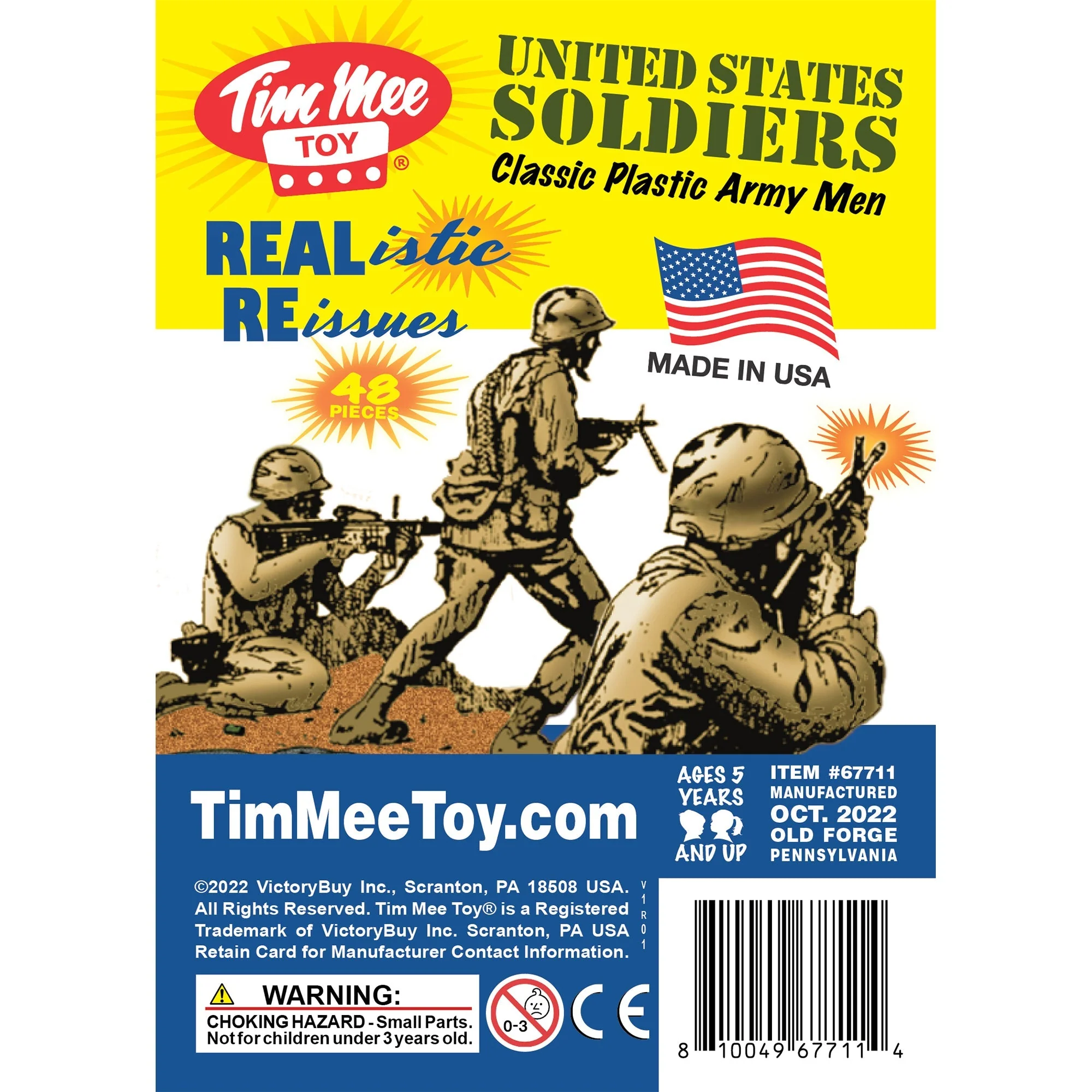 TimMee Plastic Army Men - Tan 48pc Toy Soldier Figures - Made in USA - Image 5