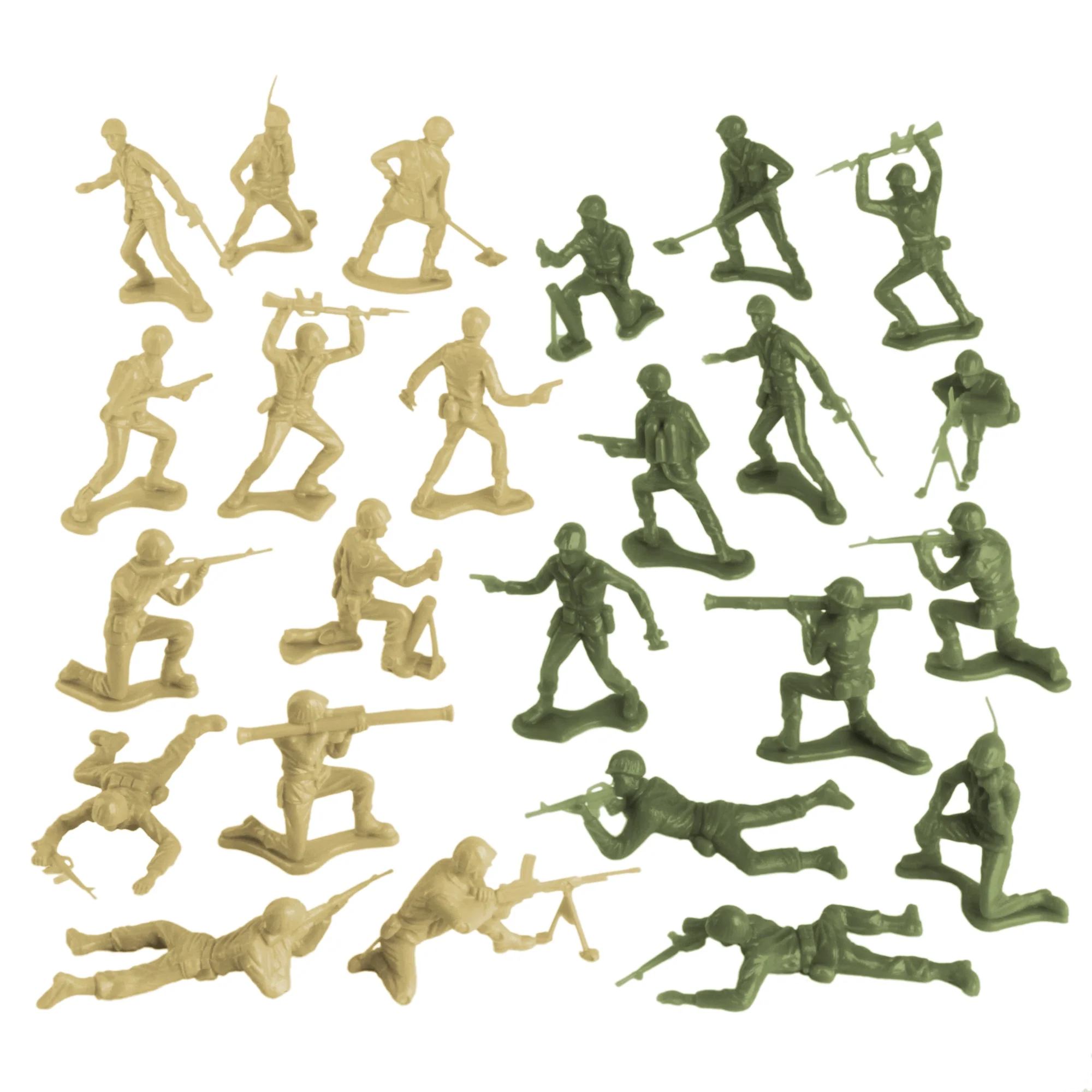 TimMee Plastic Army Men - OD Green vs Tan 100pc Toy Soldier Figures - USA Made - Image 4