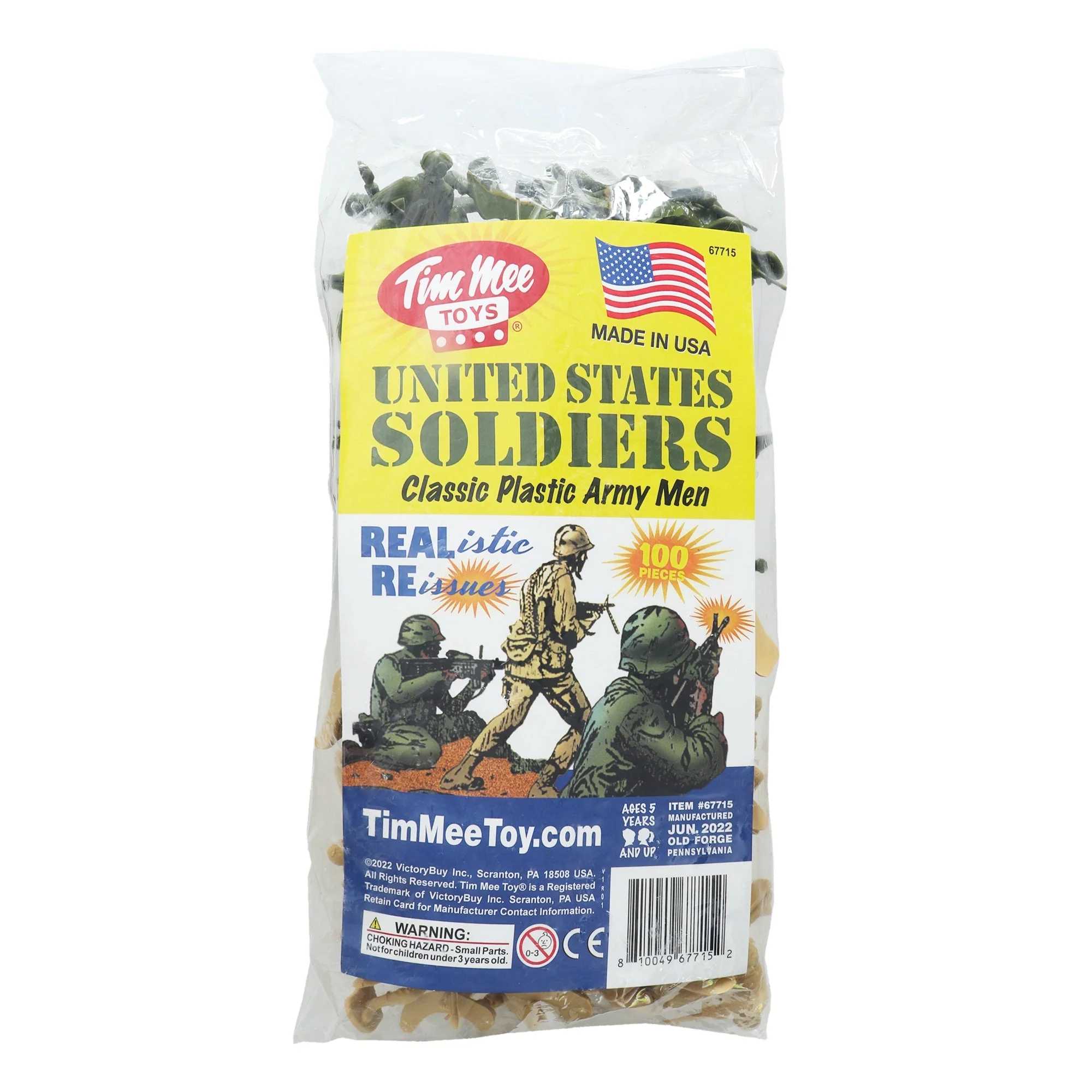 TimMee Plastic Army Men - OD Green vs Tan 100pc Toy Soldier Figures - USA Made - Image 5