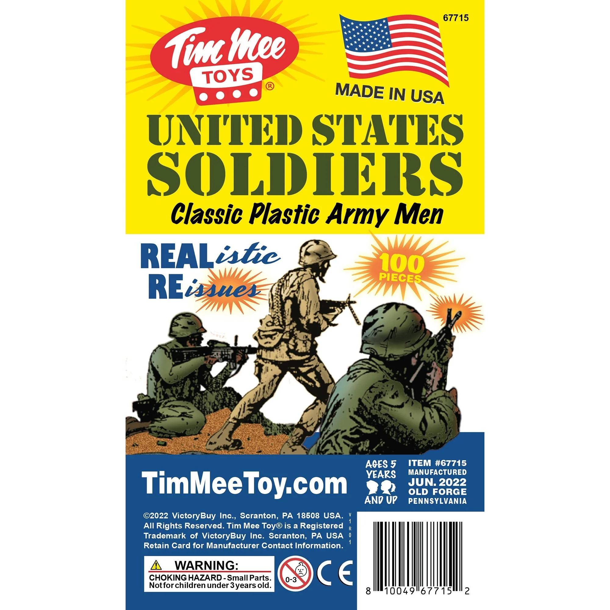 TimMee Plastic Army Men - OD Green vs Tan 100pc Toy Soldier Figures - USA Made - Image 7