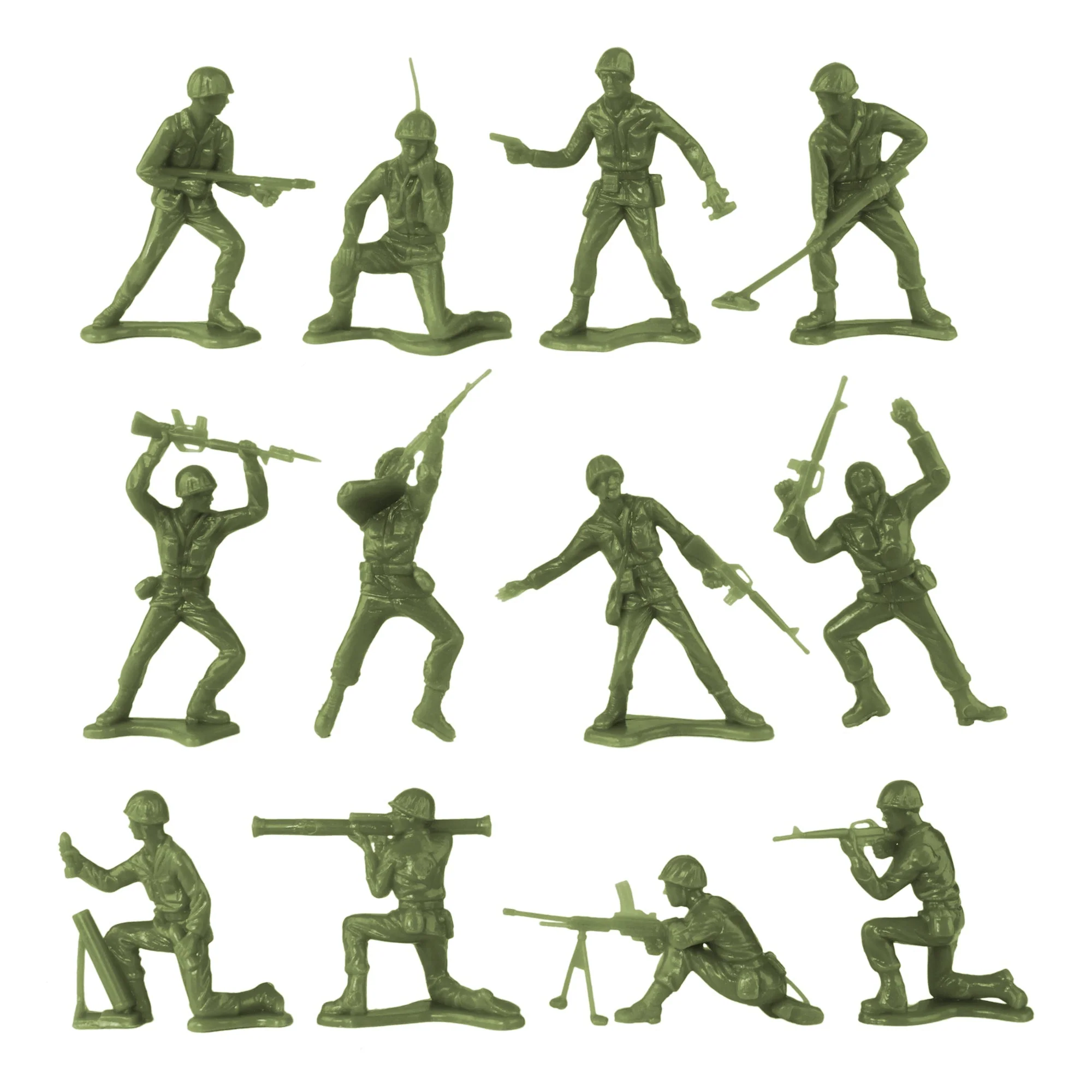 TimMee Plastic Army Men - OD Green vs Tan 48pc Toy Soldier Figures - Made in USA - Image 4