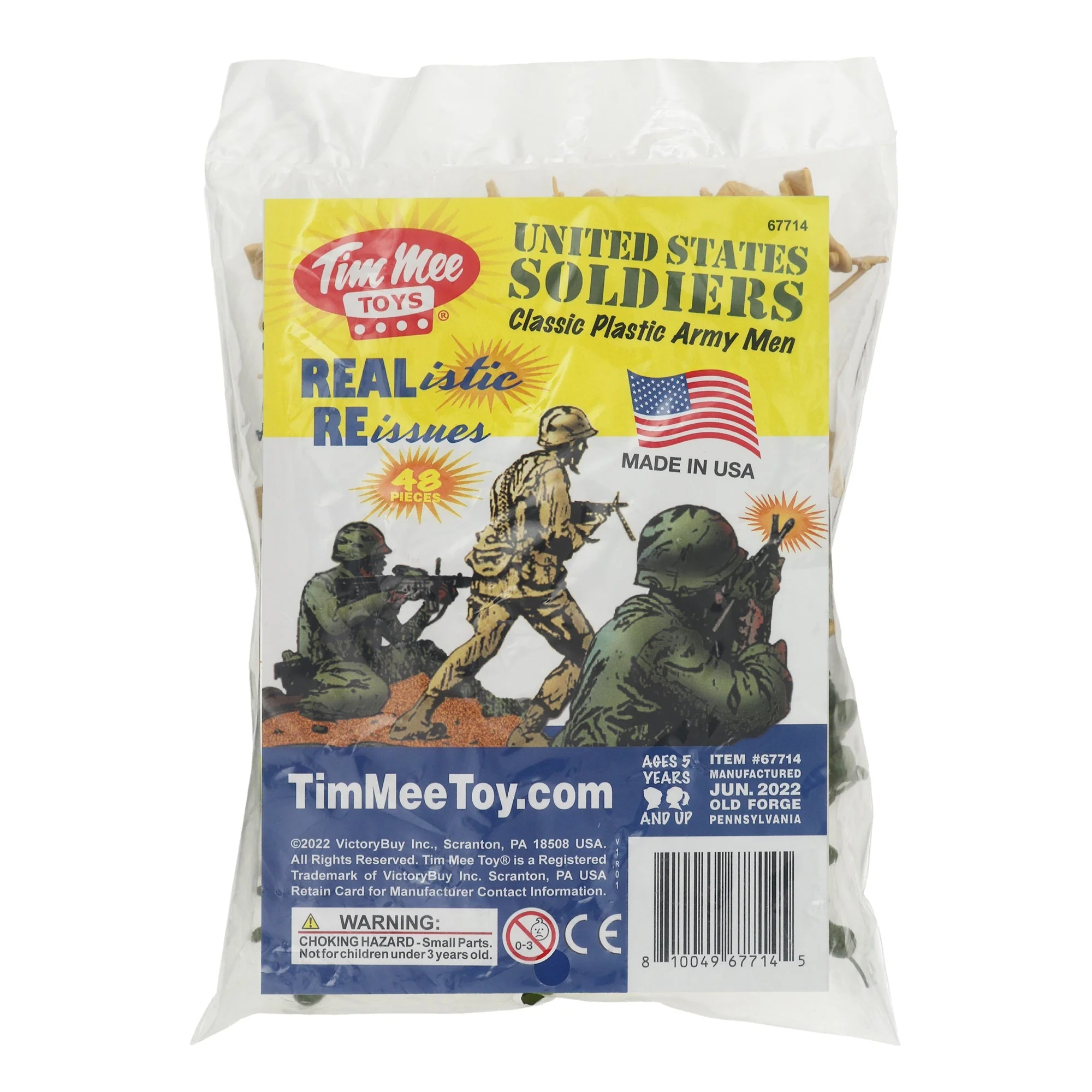 TimMee Plastic Army Men - OD Green vs Tan 48pc Toy Soldier Figures - Made in USA - Image 6