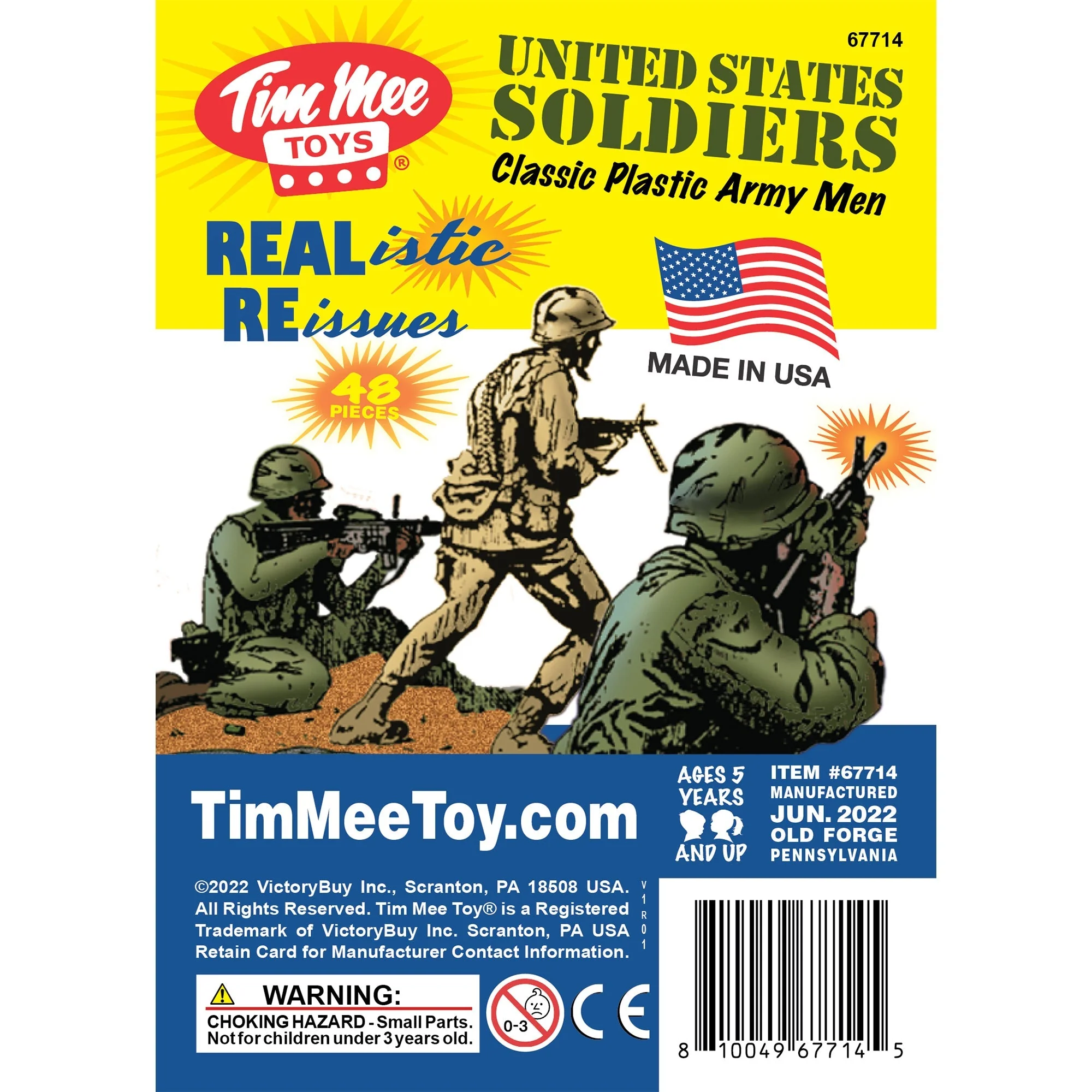 TimMee Plastic Army Men - OD Green vs Tan 48pc Toy Soldier Figures - Made in USA - Image 7