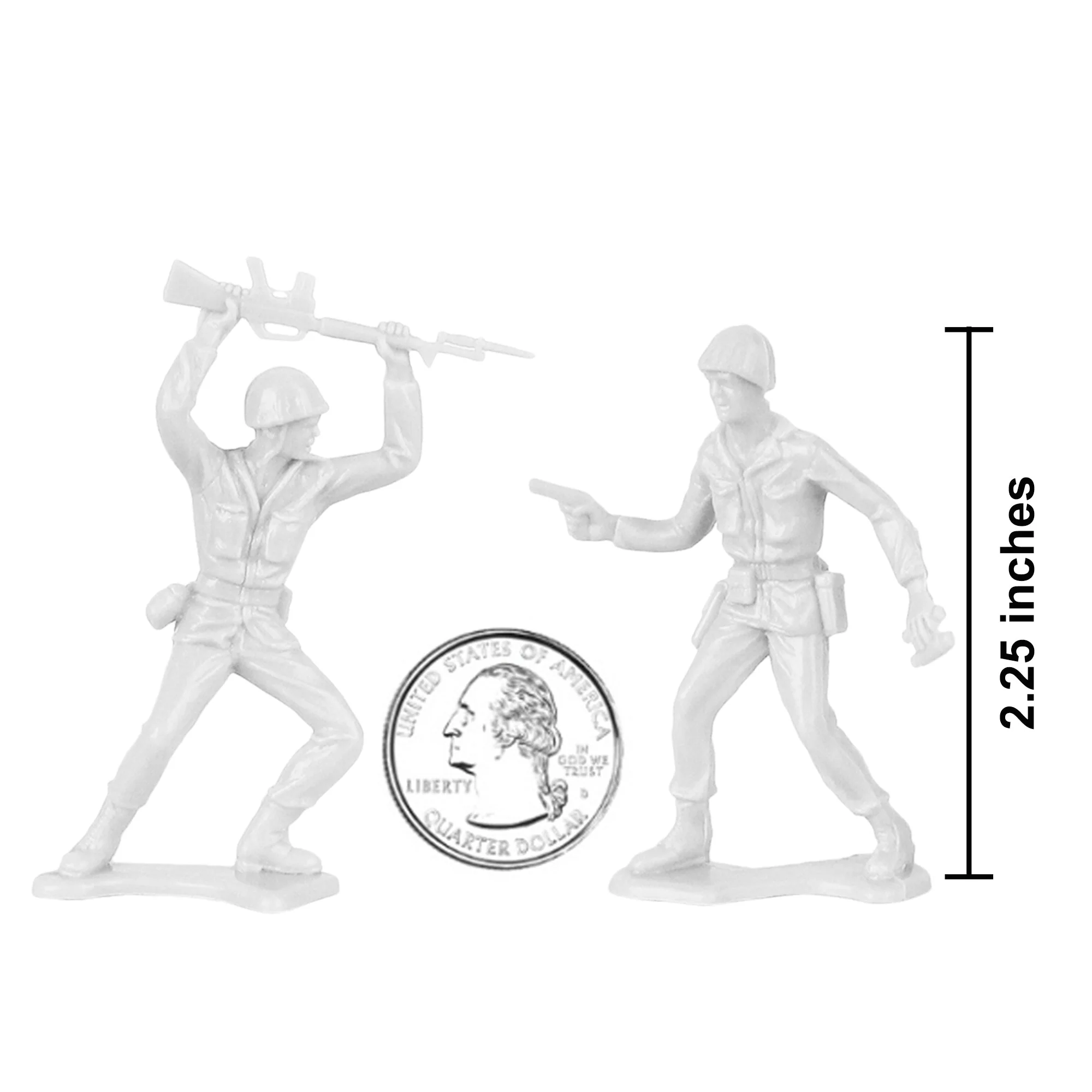 TimMee Plastic Army Men - White 48pc Toy Soldier Figures - Made in USA - Image 2