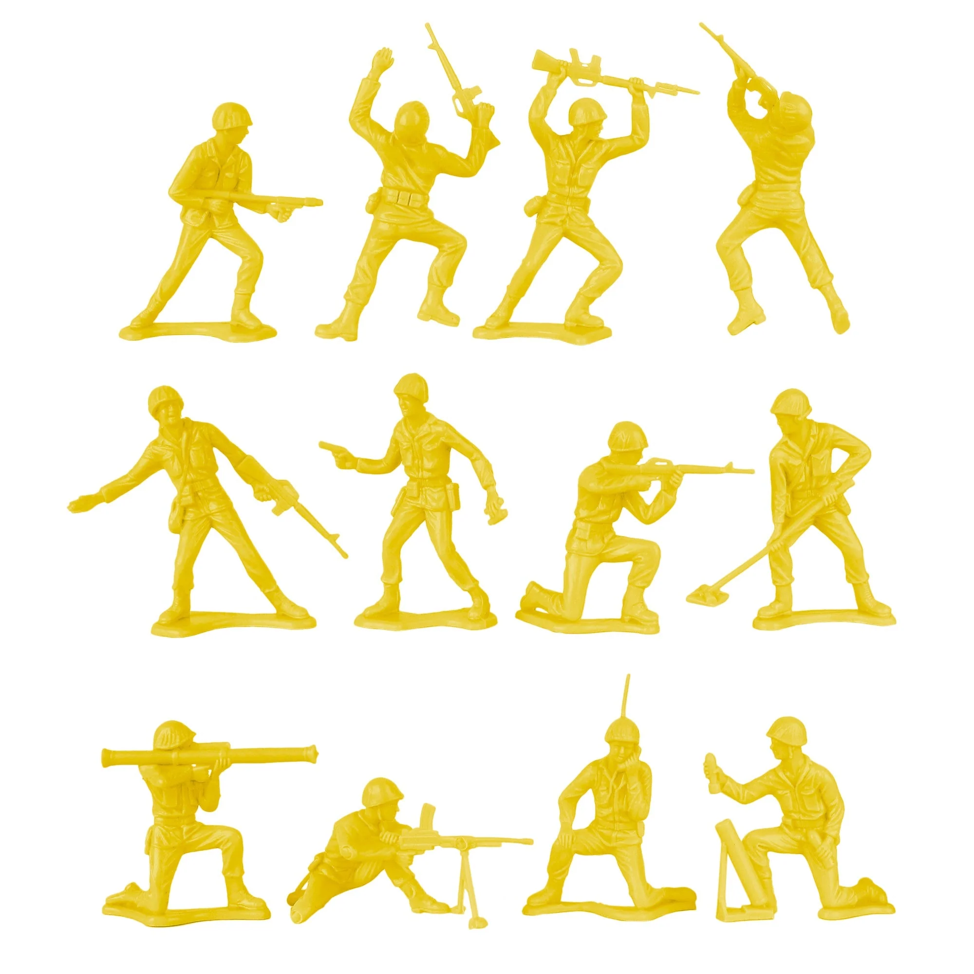 TimMee Plastic Army Men - Yellow 48pc Toy Soldier Figures - Made in USA - Image 3
