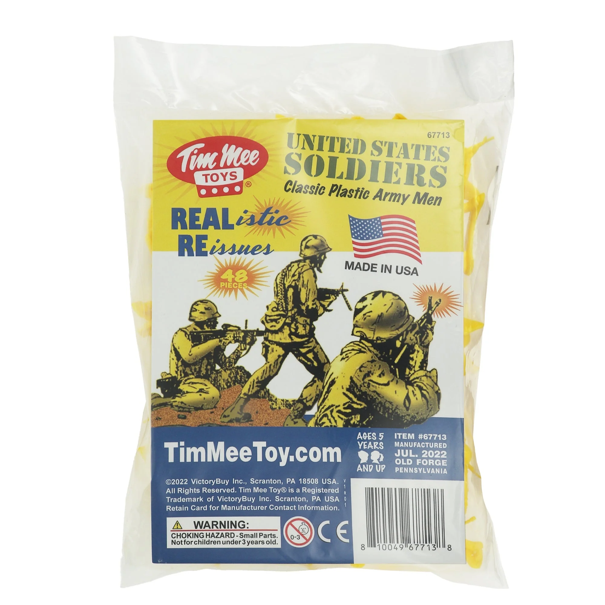 TimMee Plastic Army Men - Yellow 48pc Toy Soldier Figures - Made in USA - Image 4