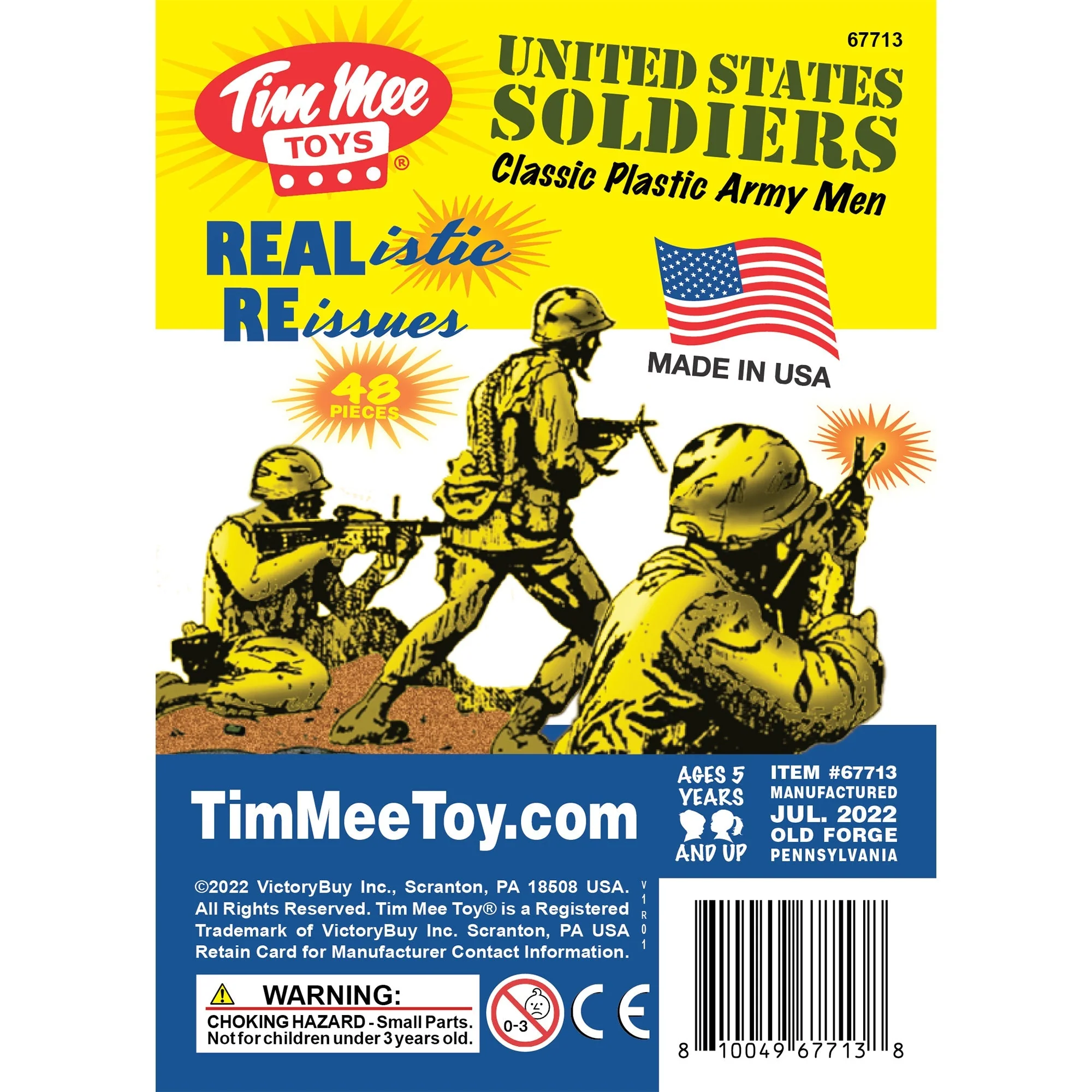 TimMee Plastic Army Men - Yellow 48pc Toy Soldier Figures - Made in USA - Image 5