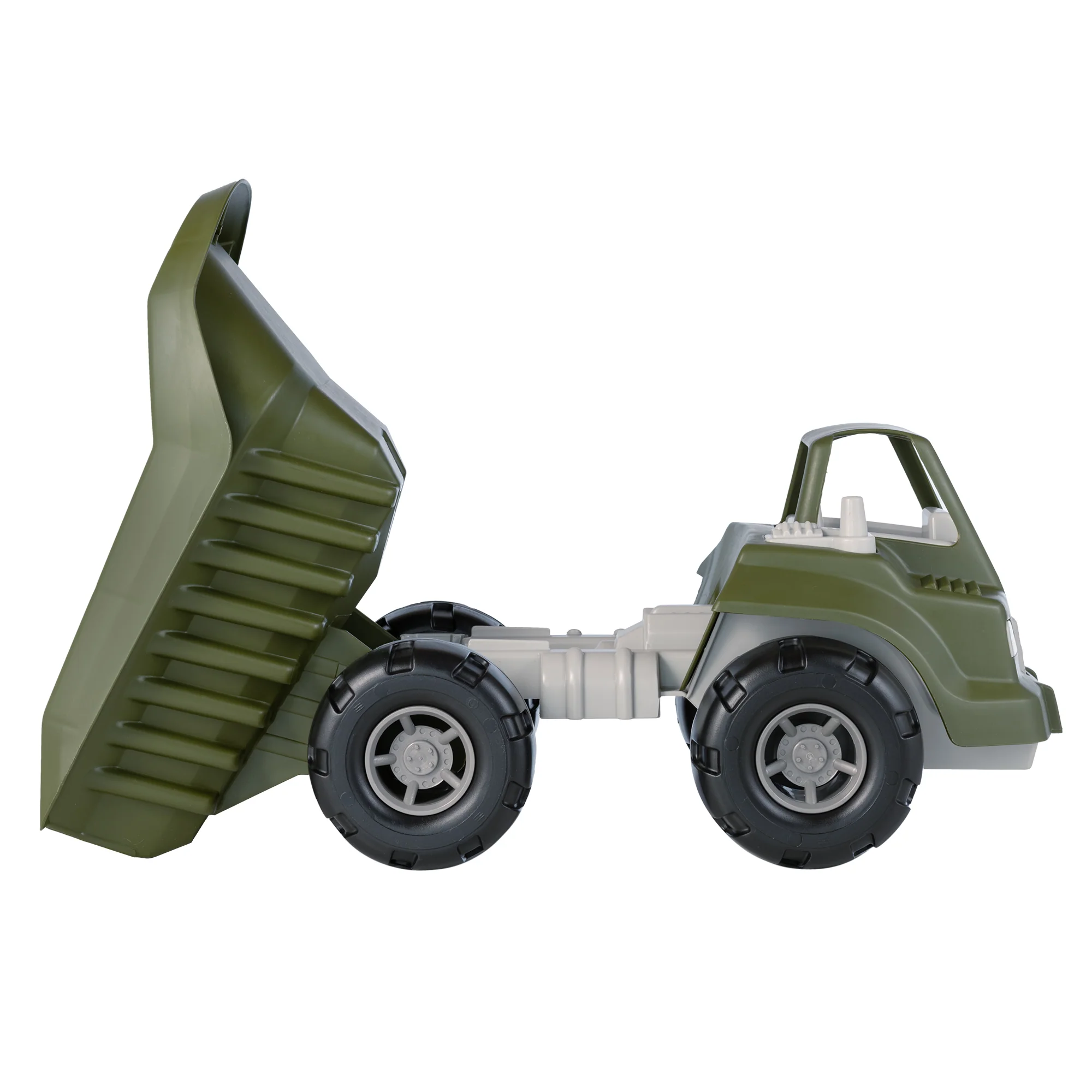 TimMee Heavy Hauler Big Plastic Dump Truck Olive Green 15in - Made in USA - Image 3