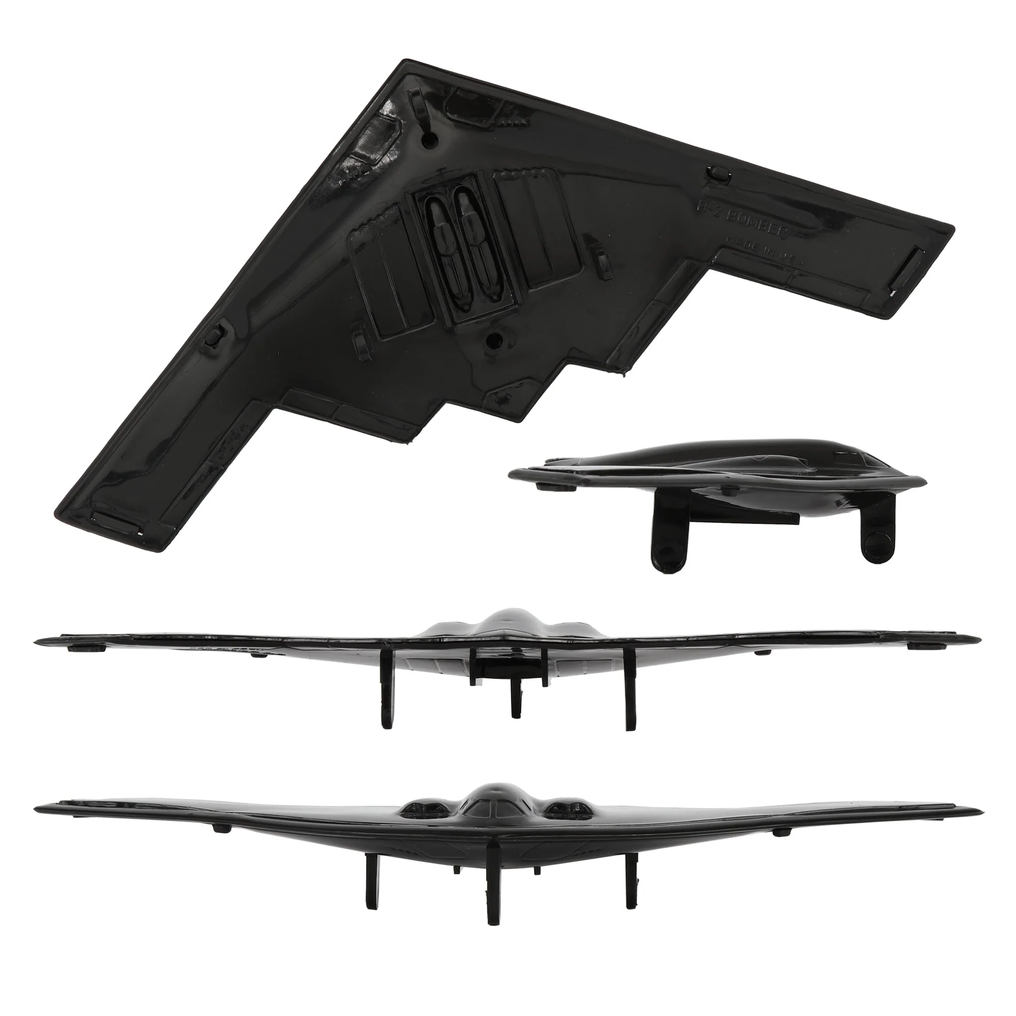 TimMee Air Strike B-2 Stealth Bomber Jets - 2pc Black Plastic Army Men Airplanes - Image 3