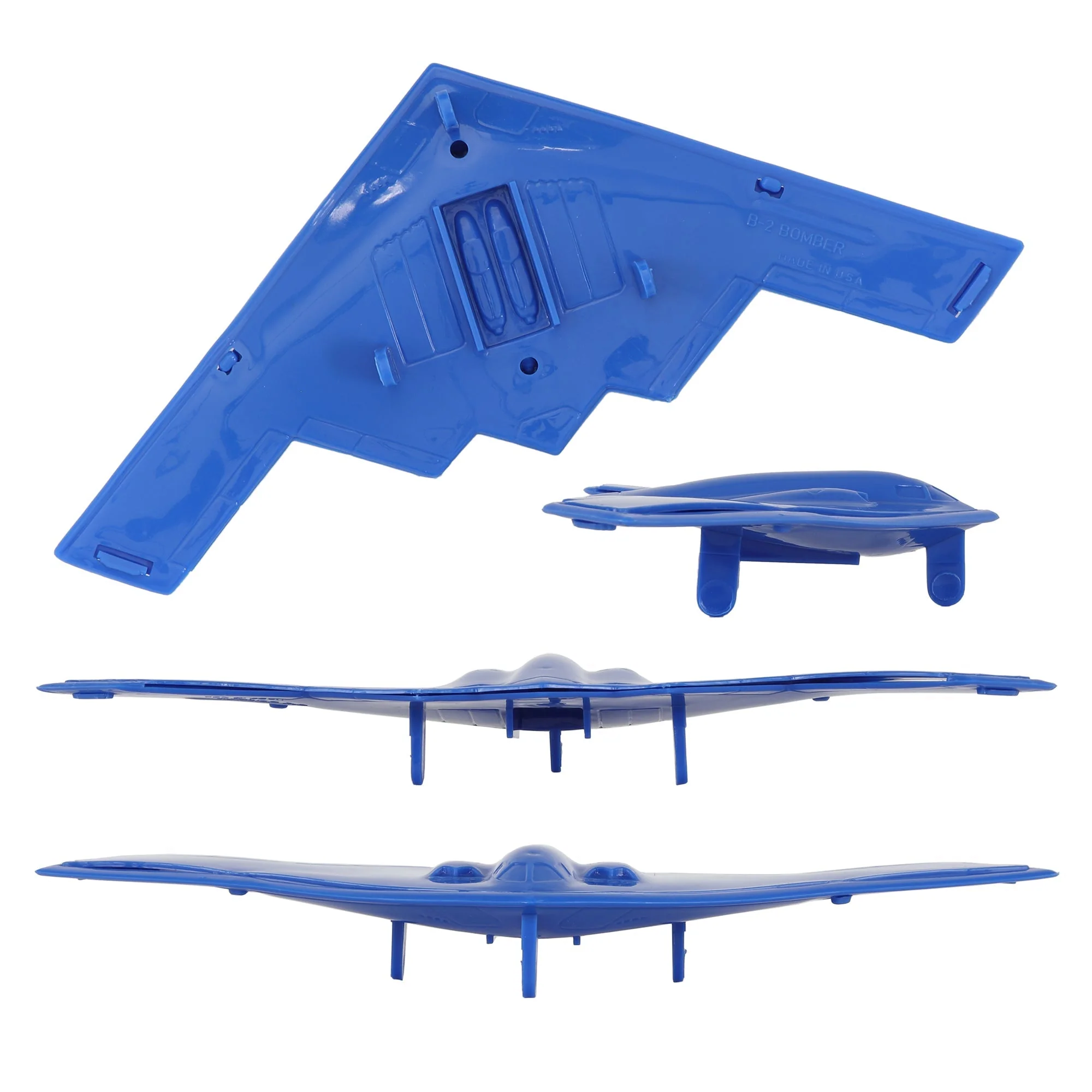 TimMee Air Strike B-2 Stealth Bomber Jets - 2pc Blue Plastic Army Men Airplanes - Image 3