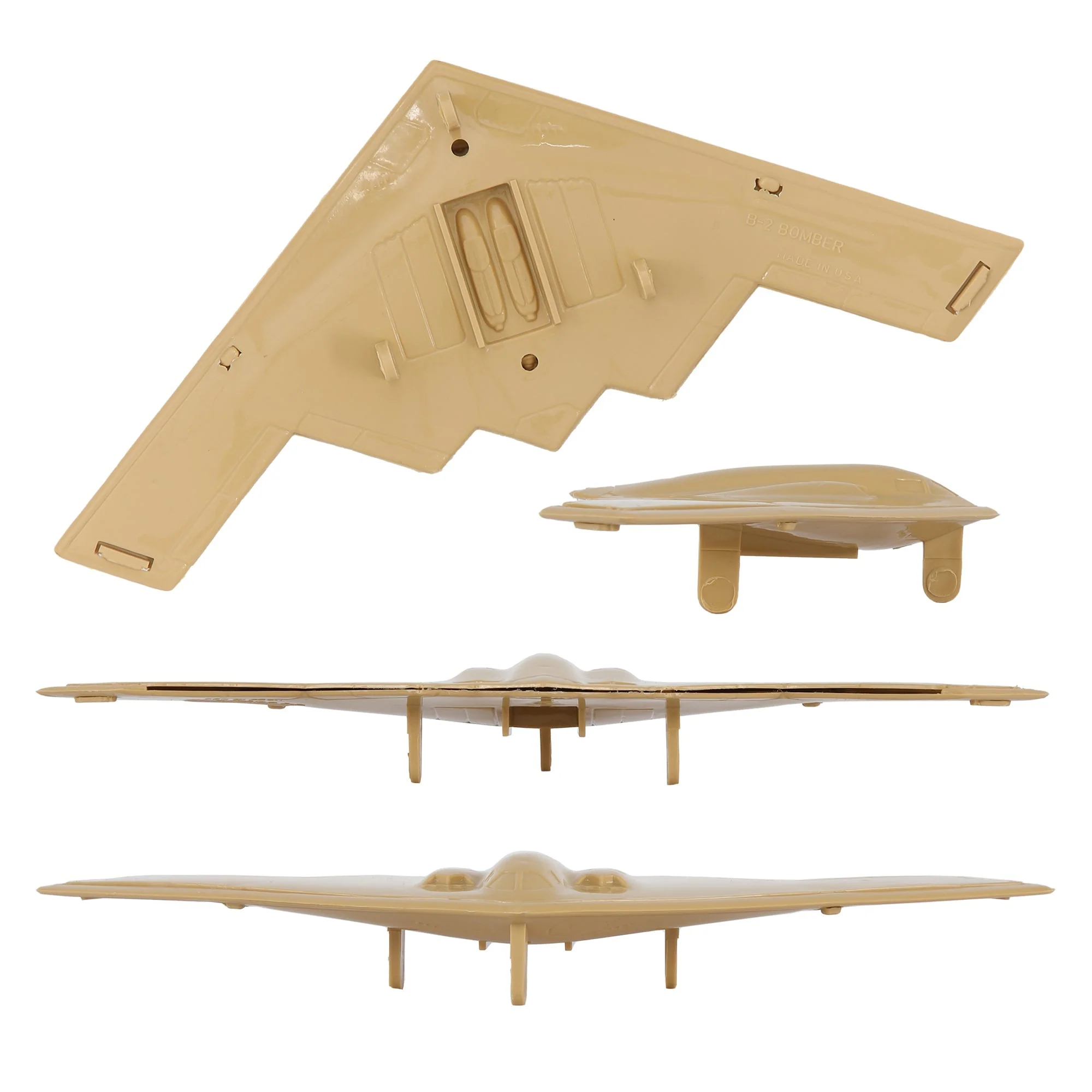 TimMee Air Strike B-2 Stealth Bomber Jets - 2pc Tan Plastic Army Men Airplanes - Image 3