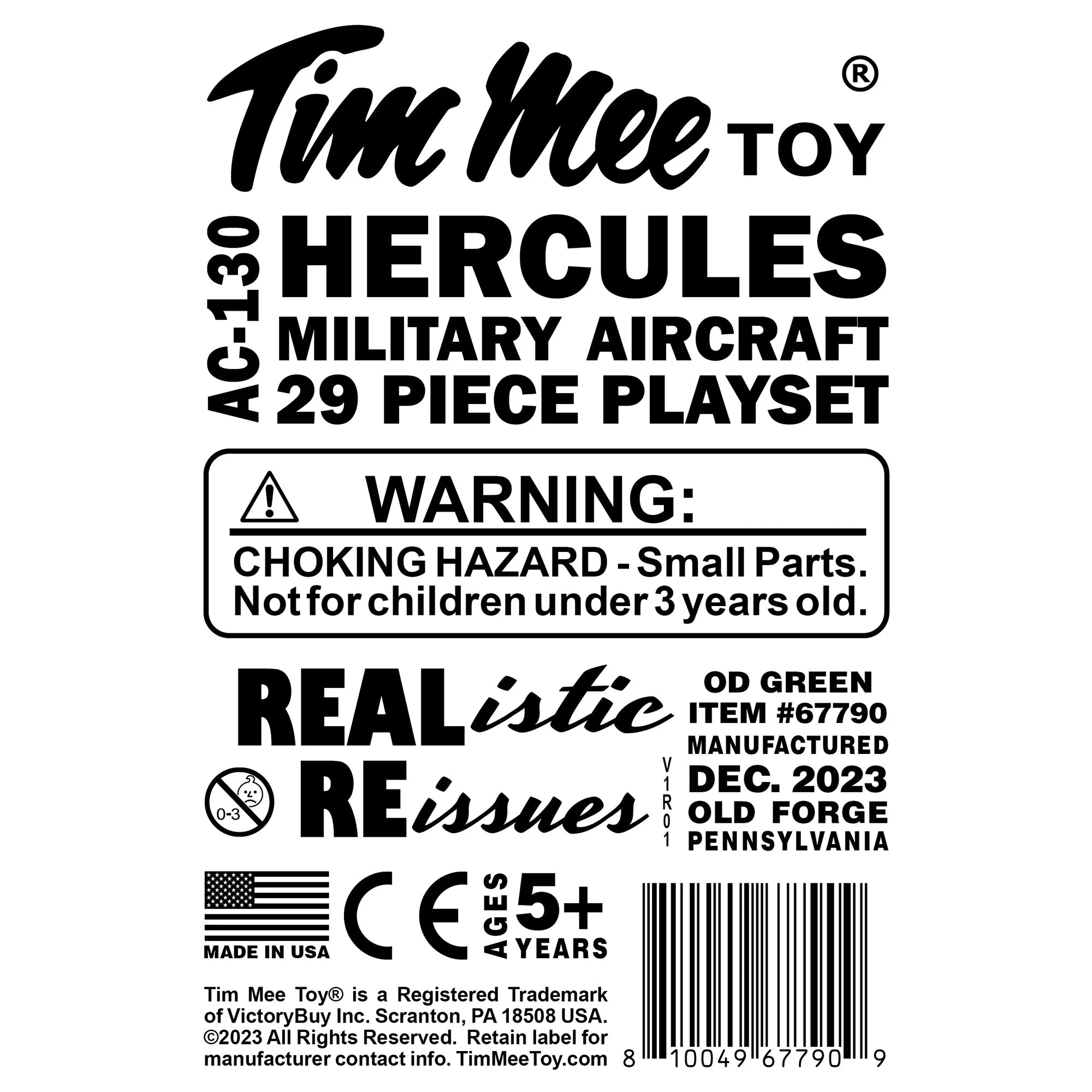 TimMee Plastic Army Men C130 Playset - 29pc OD Green Giant Military Airplane USA - Image 12