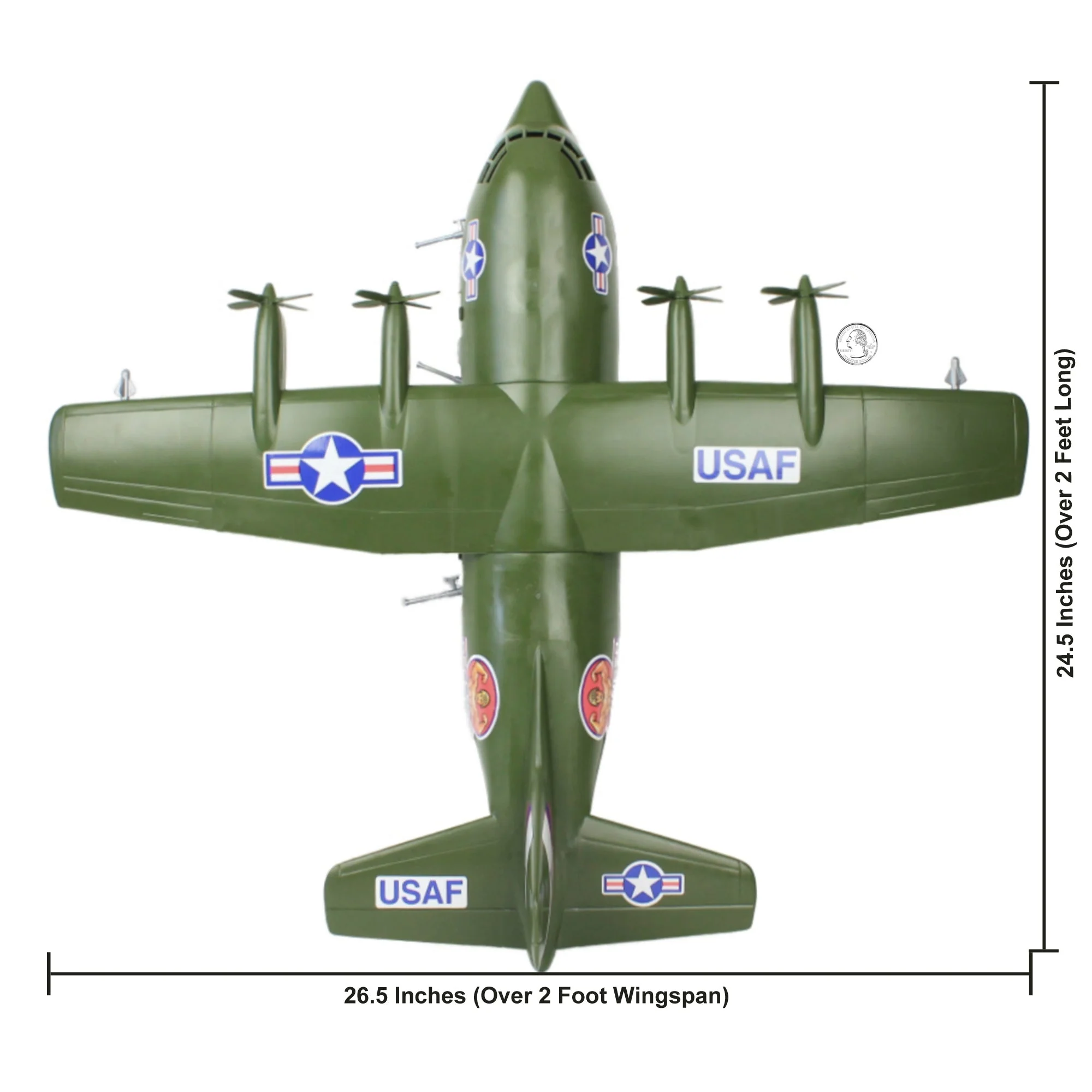 TimMee Plastic Army Men C130 Playset - 29pc OD Green Giant Military Airplane USA - Image 2