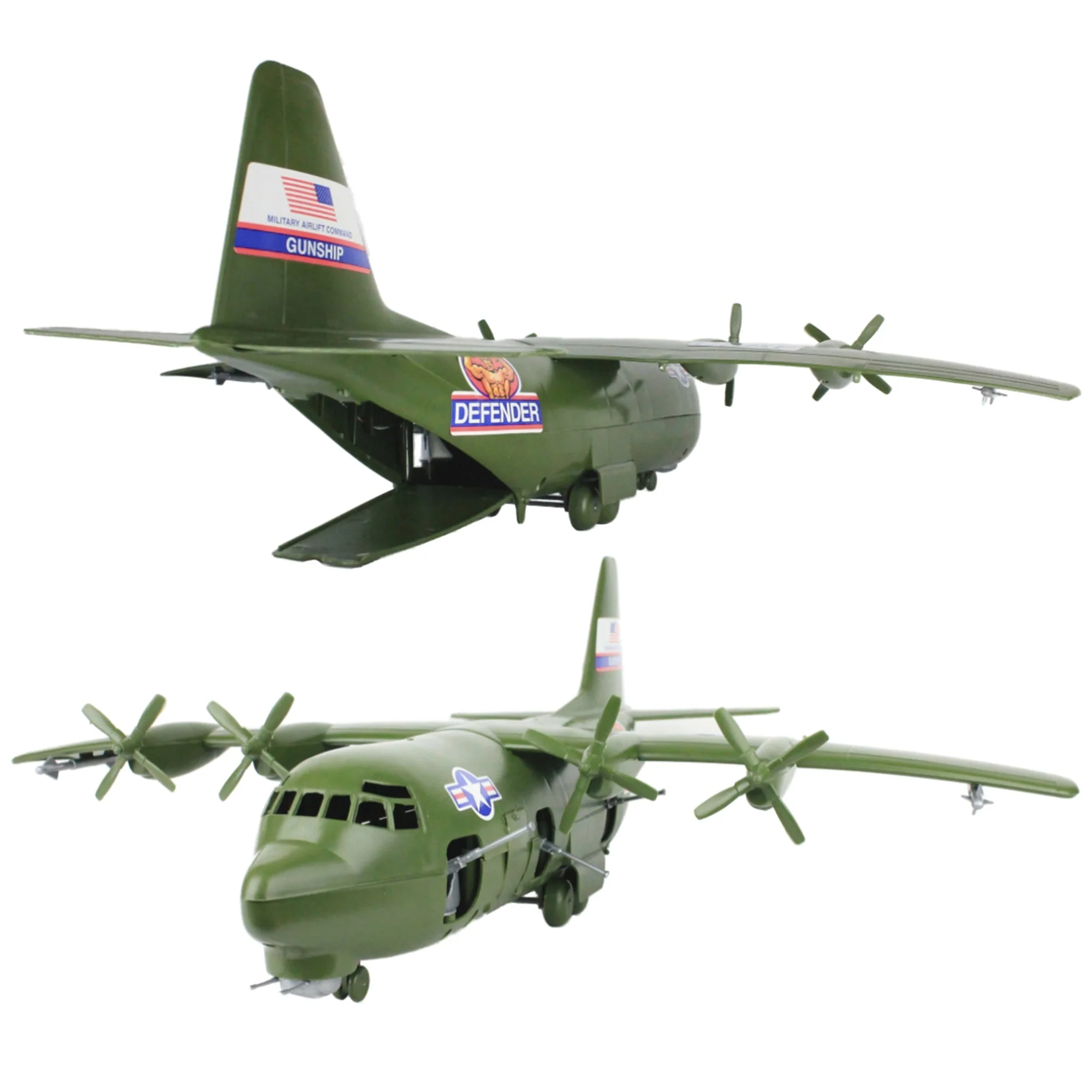 TimMee Plastic Army Men C130 Playset - 29pc OD Green Giant Military Airplane USA - Image 3