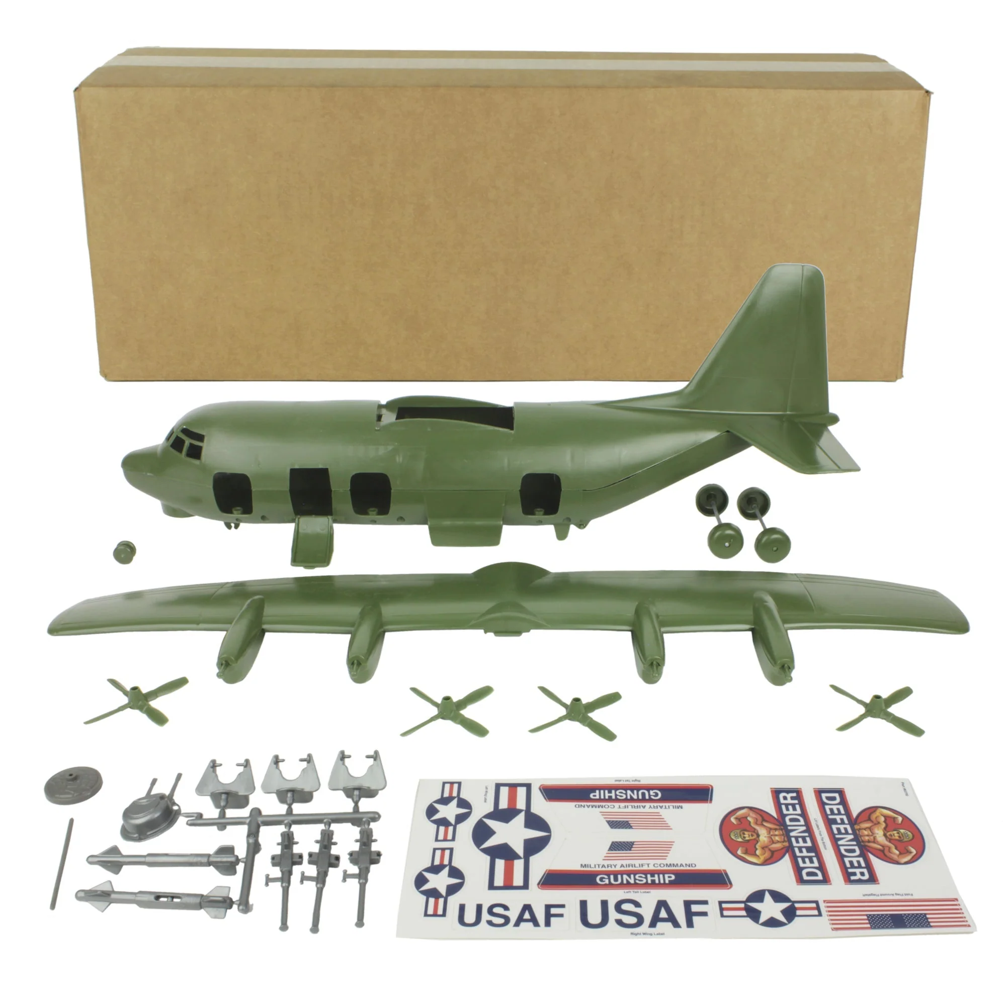 TimMee Plastic Army Men C130 Playset - 29pc OD Green Giant Military Airplane USA - Image 7
