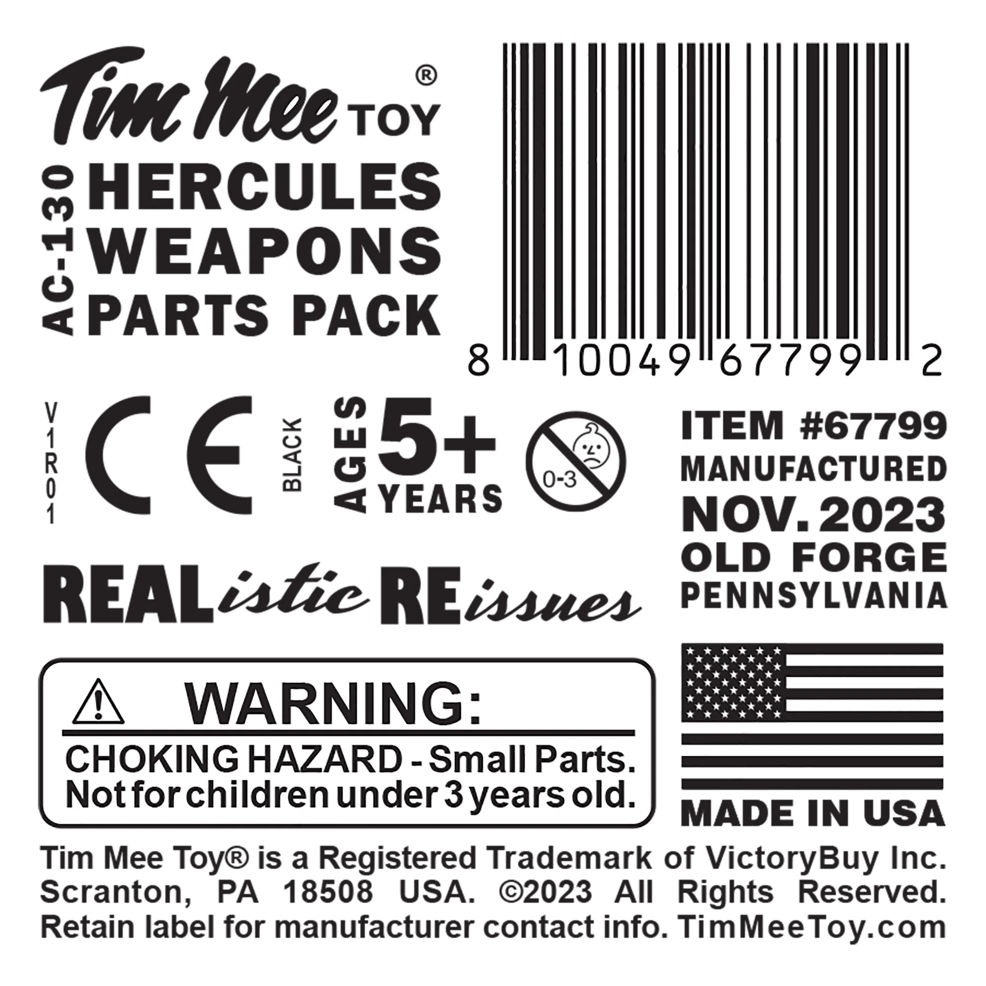 TimMee Plastic Army Men Hercules AC-130 Weapons Replacement Parts - Made in USA - Image 3
