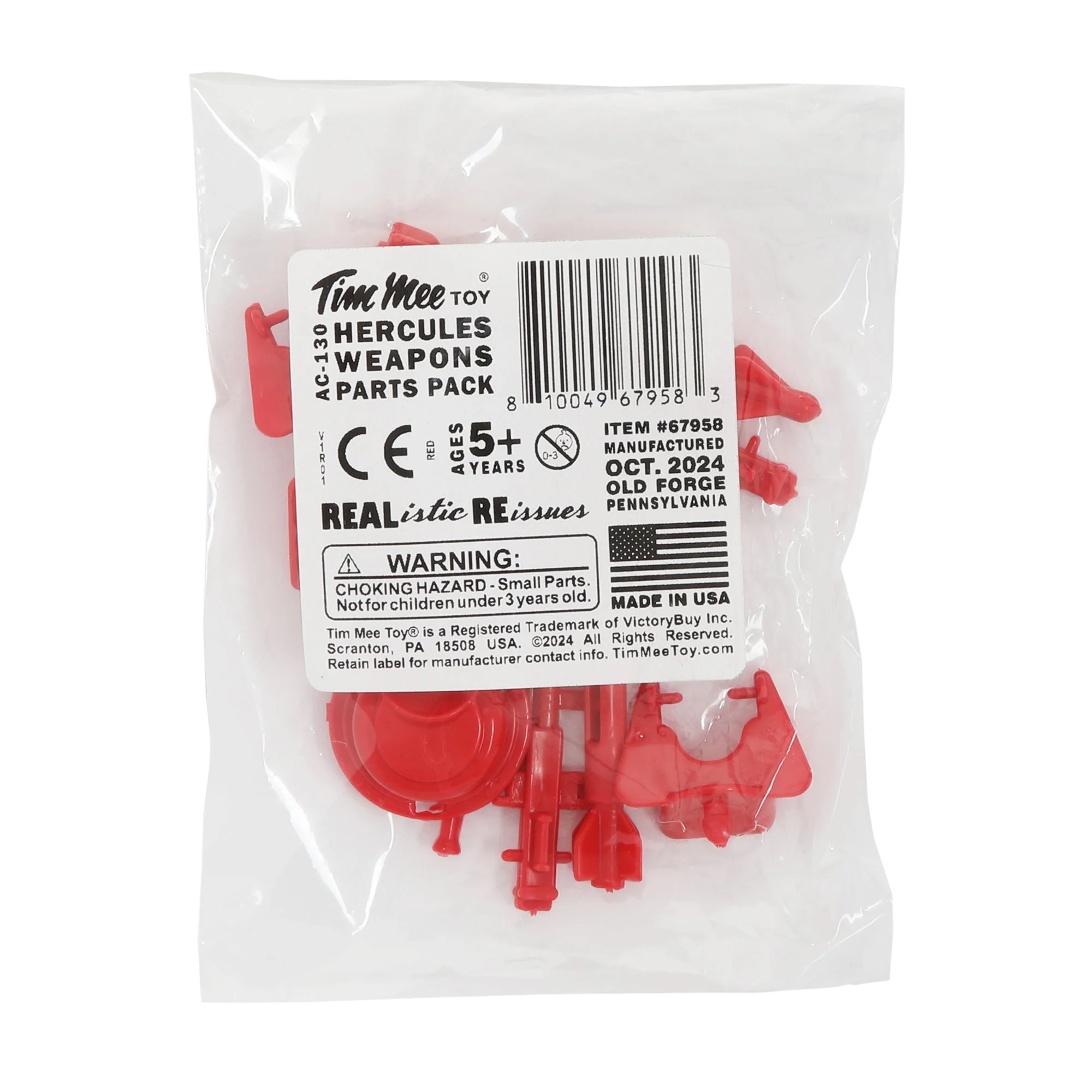 TimMee Plastic Army Men Hercules AC-130 Red Weapons Replacement Parts - Made in USA - Image 2