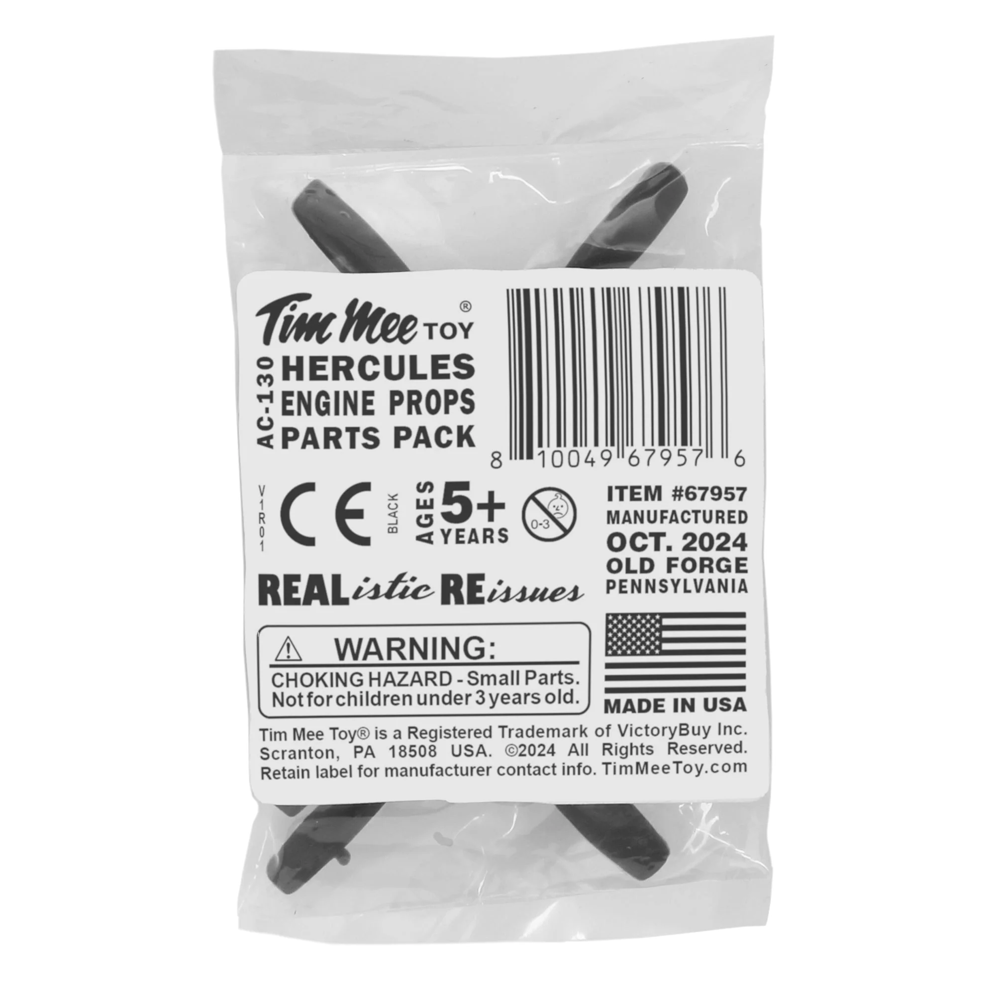 TimMee Plastic Army Men C130 Black Replacement Propellers - Made in USA - Image 2