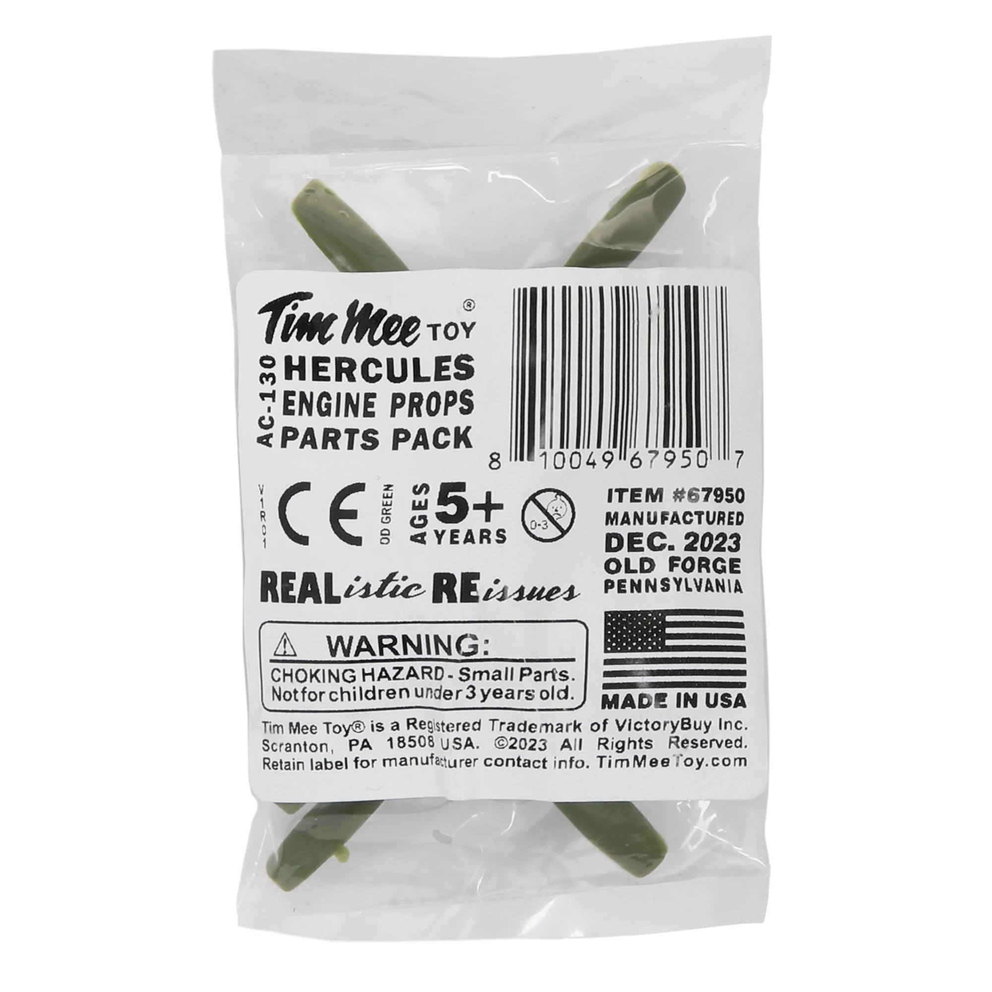 TimMee Plastic Army Men C130 OD Green Replacement Propellers - Made in USA - Image 2