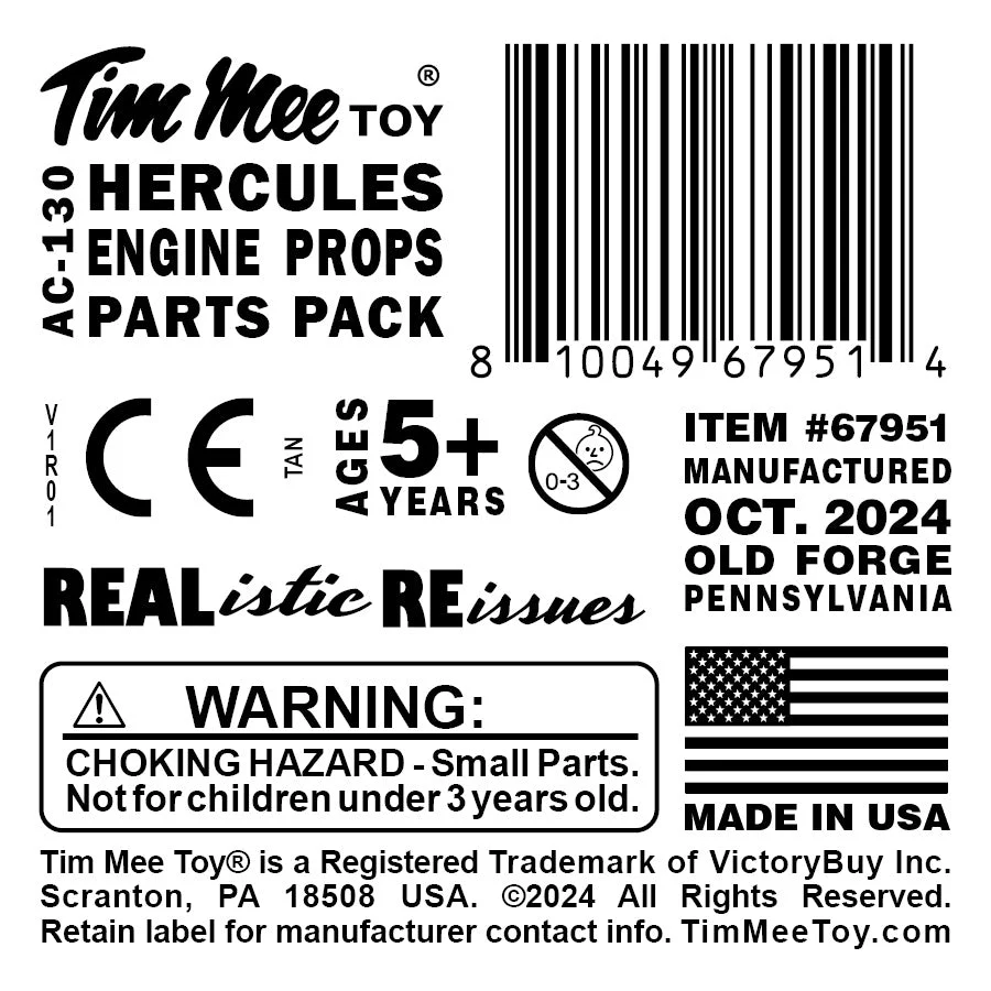 TimMee Plastic Army Men C130 Tan Replacement Propellers - Made in USA - Image 2