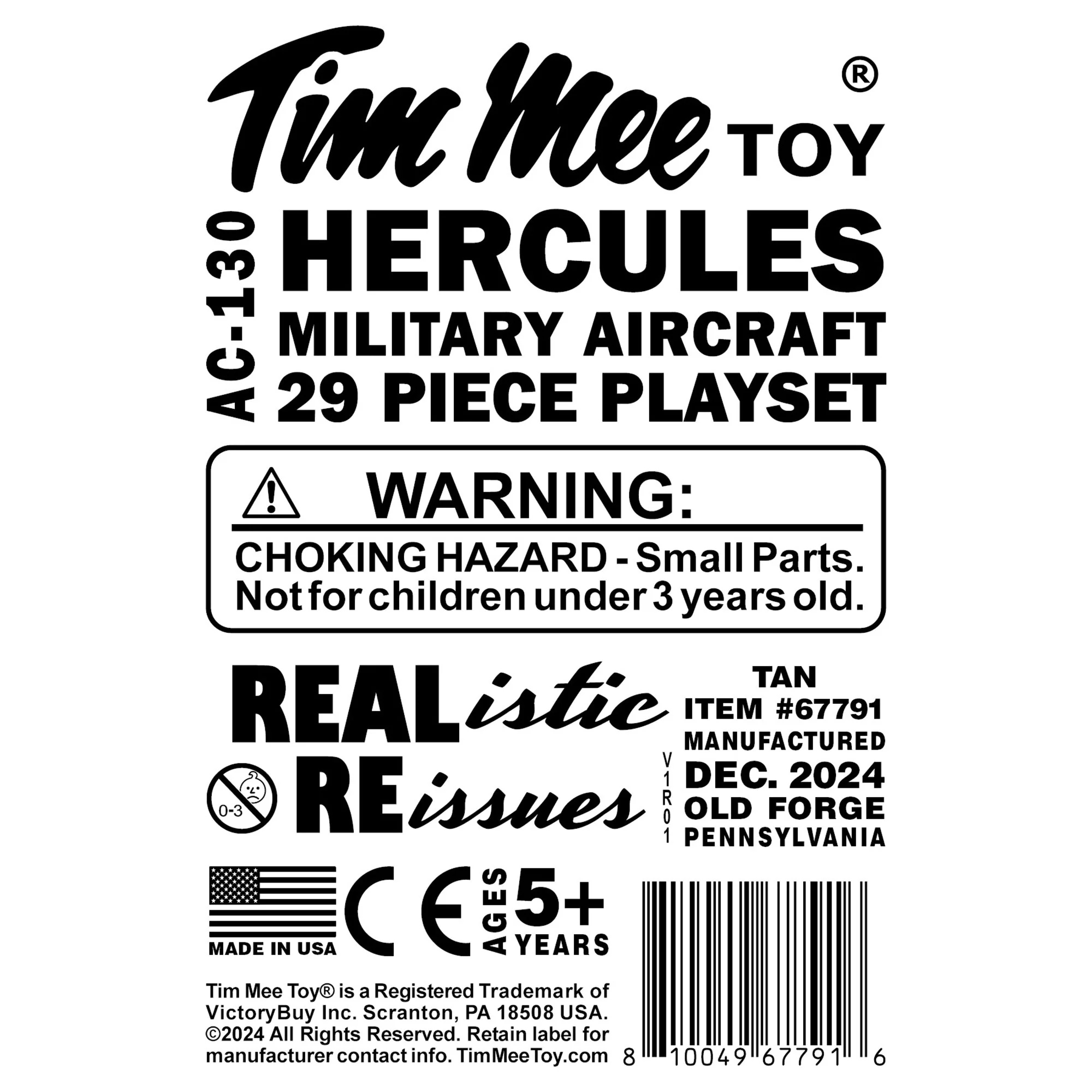 TimMee Plastic Army Men C130 Playset - Tan 29pc Giant Military Airplane US Made - Image 11