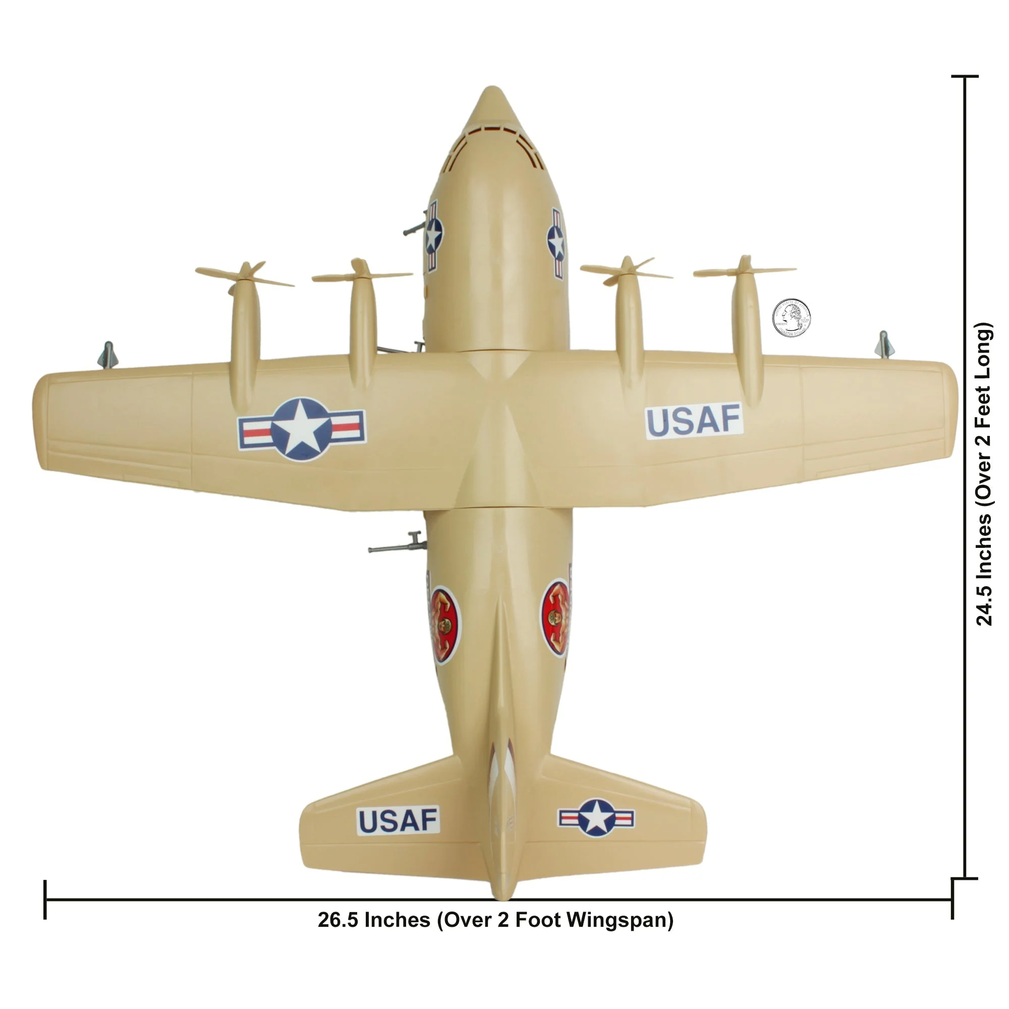 TimMee Plastic Army Men C130 Playset - Tan 29pc Giant Military Airplane US Made - Image 2