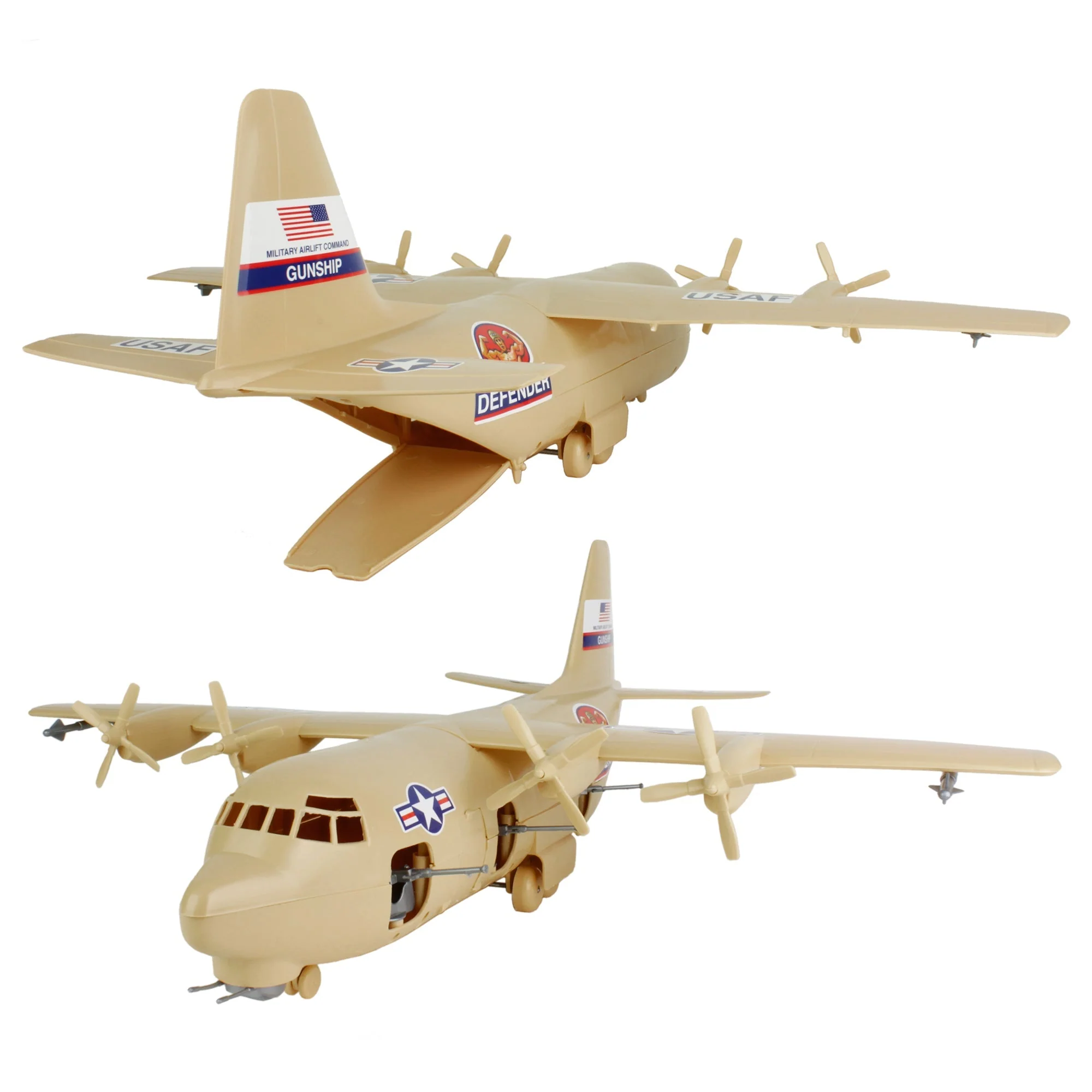 TimMee Plastic Army Men C130 Playset - Tan 29pc Giant Military Airplane US Made - Image 3