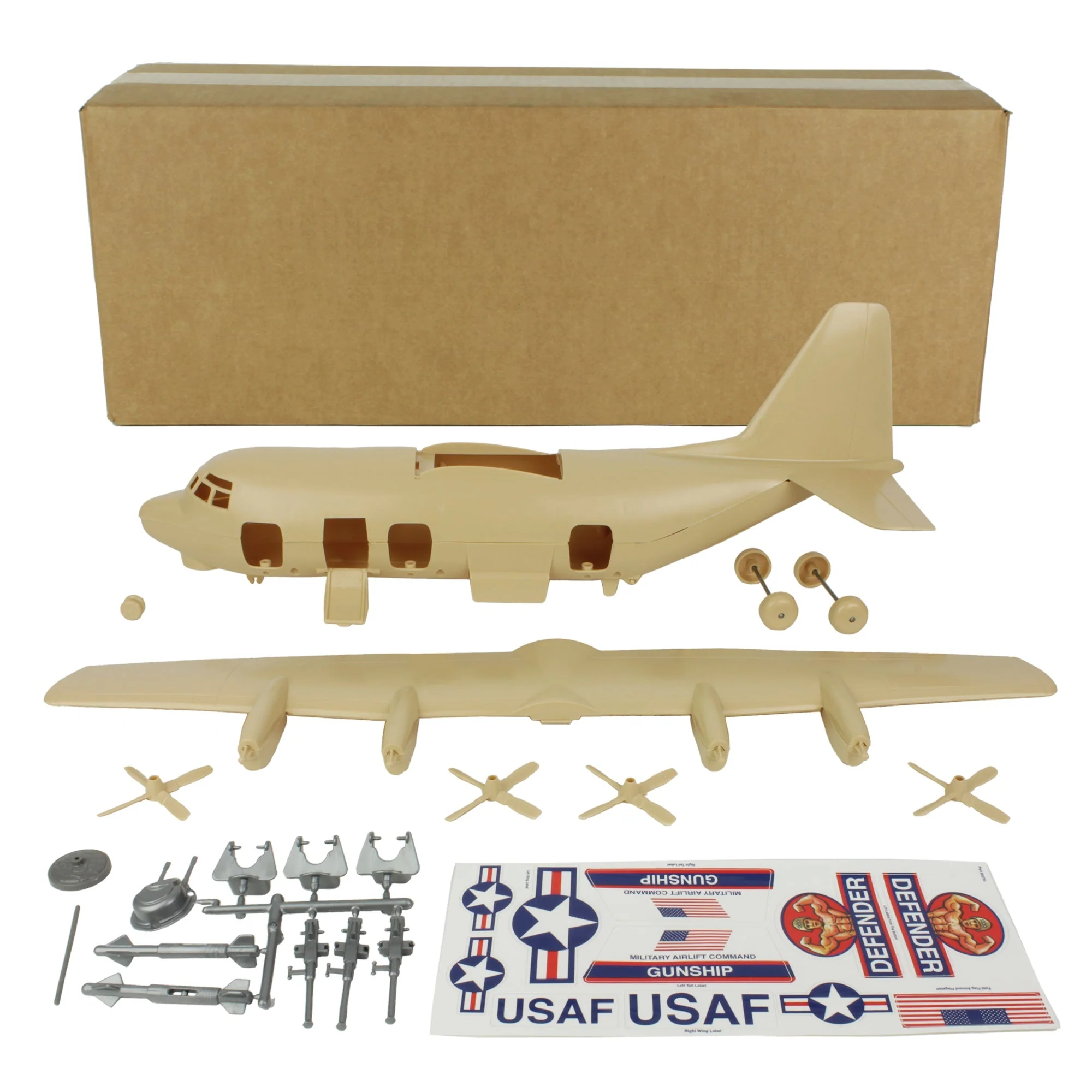 TimMee Plastic Army Men C130 Playset - Tan 29pc Giant Military Airplane US Made - Image 7