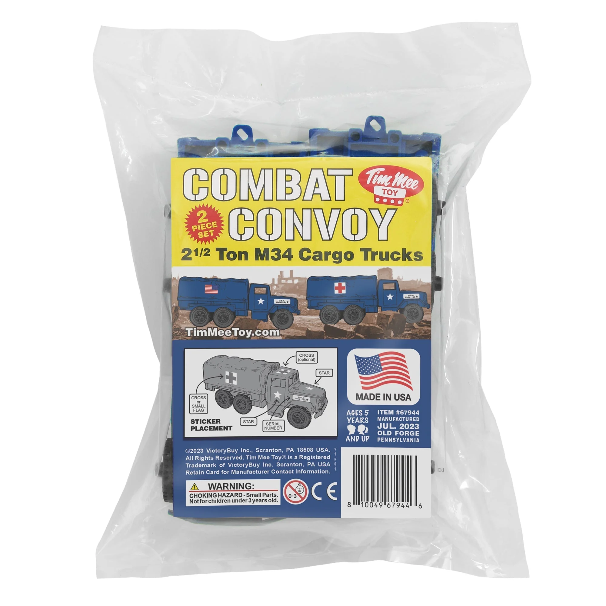 TimMee Plastic Army Men Trucks - Blue M34 Deuce and a Half Cargo Vehicles USA - Image 6