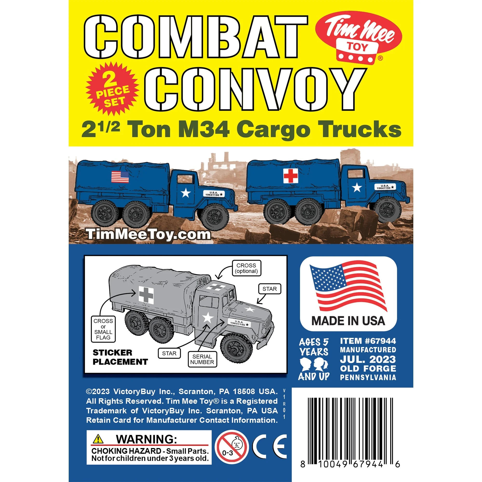TimMee Plastic Army Men Trucks - Blue M34 Deuce and a Half Cargo Vehicles USA - Image 7