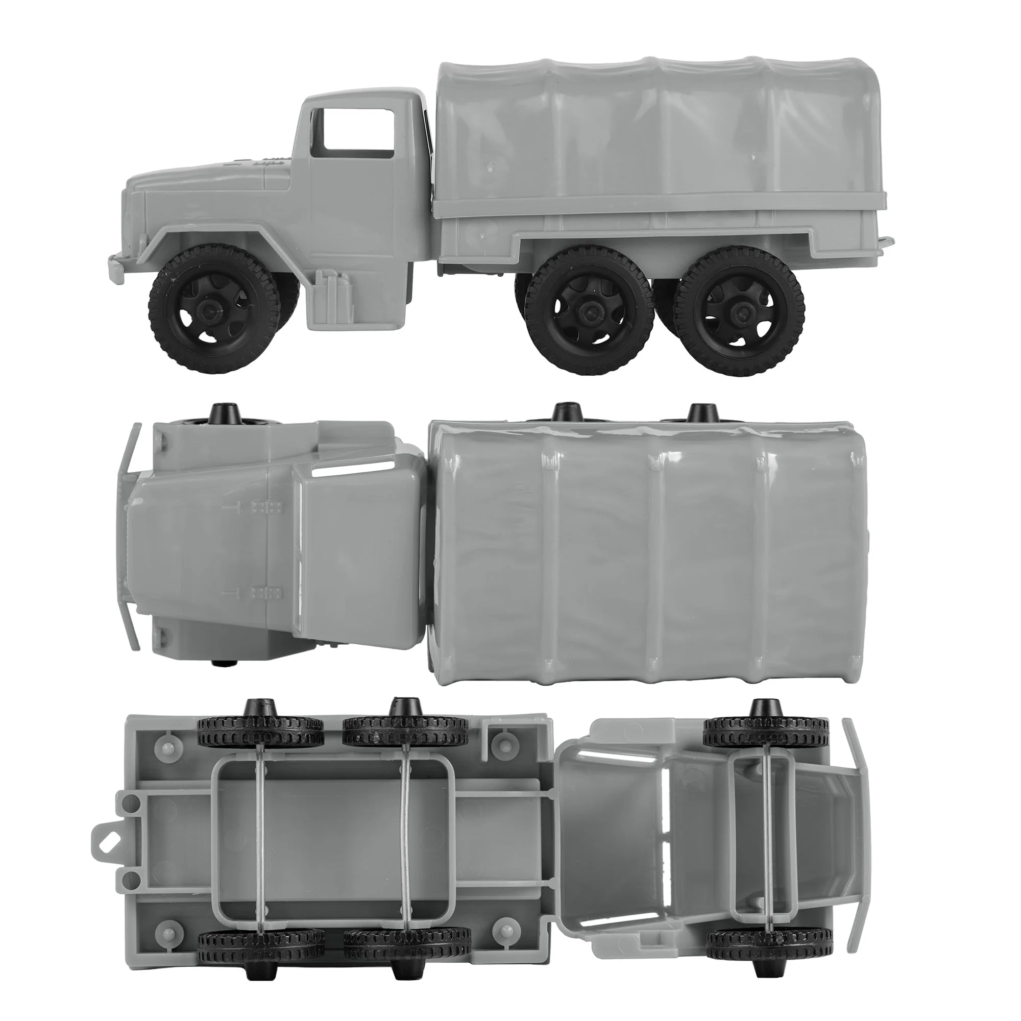 TimMee Plastic Army Men Trucks - Gray M34 Deuce and a Half Cargo Vehicles USA - Image 3