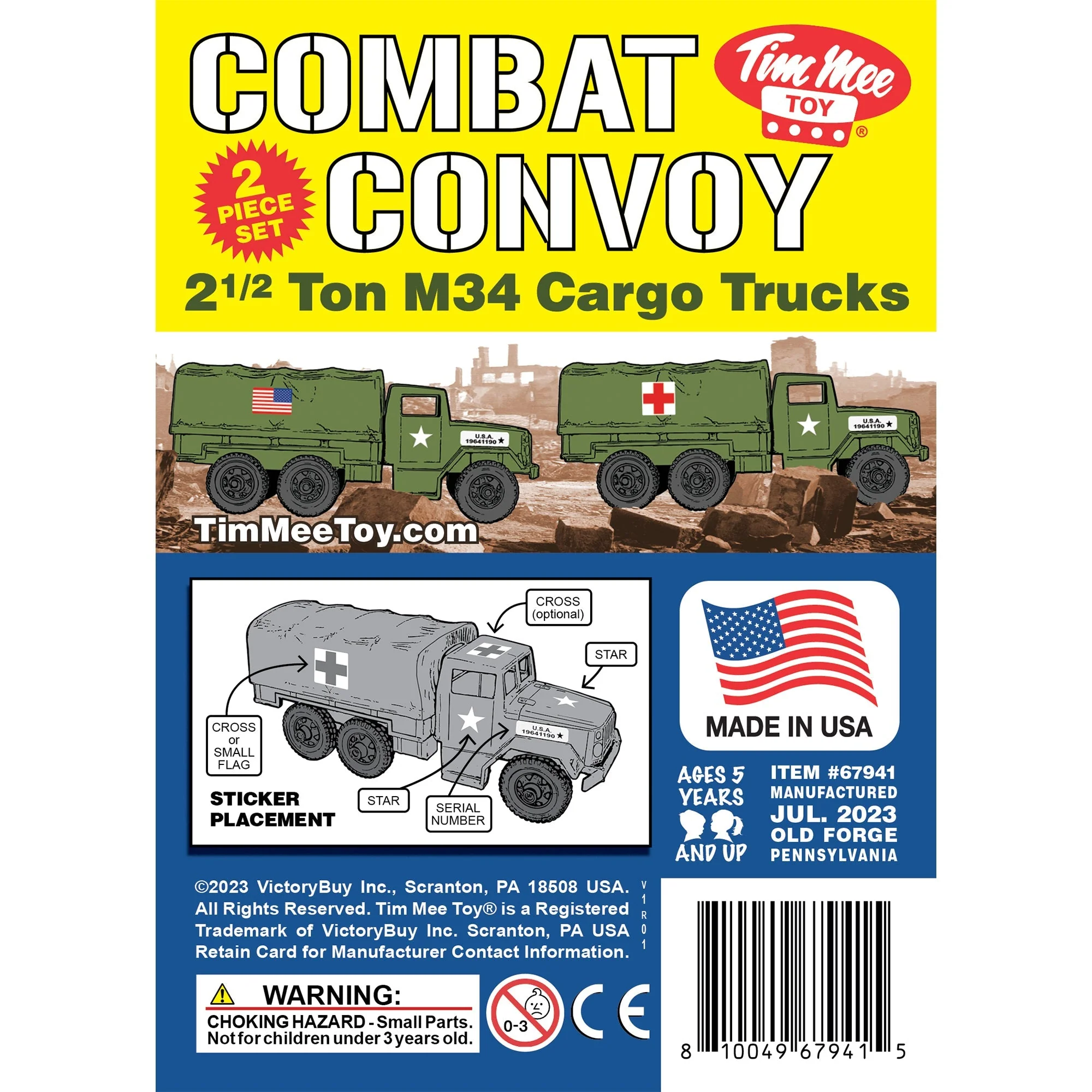 TimMee Plastic Army Men Trucks - OD Green M34 Deuce and a Half Cargo Vehicles US - Image 7