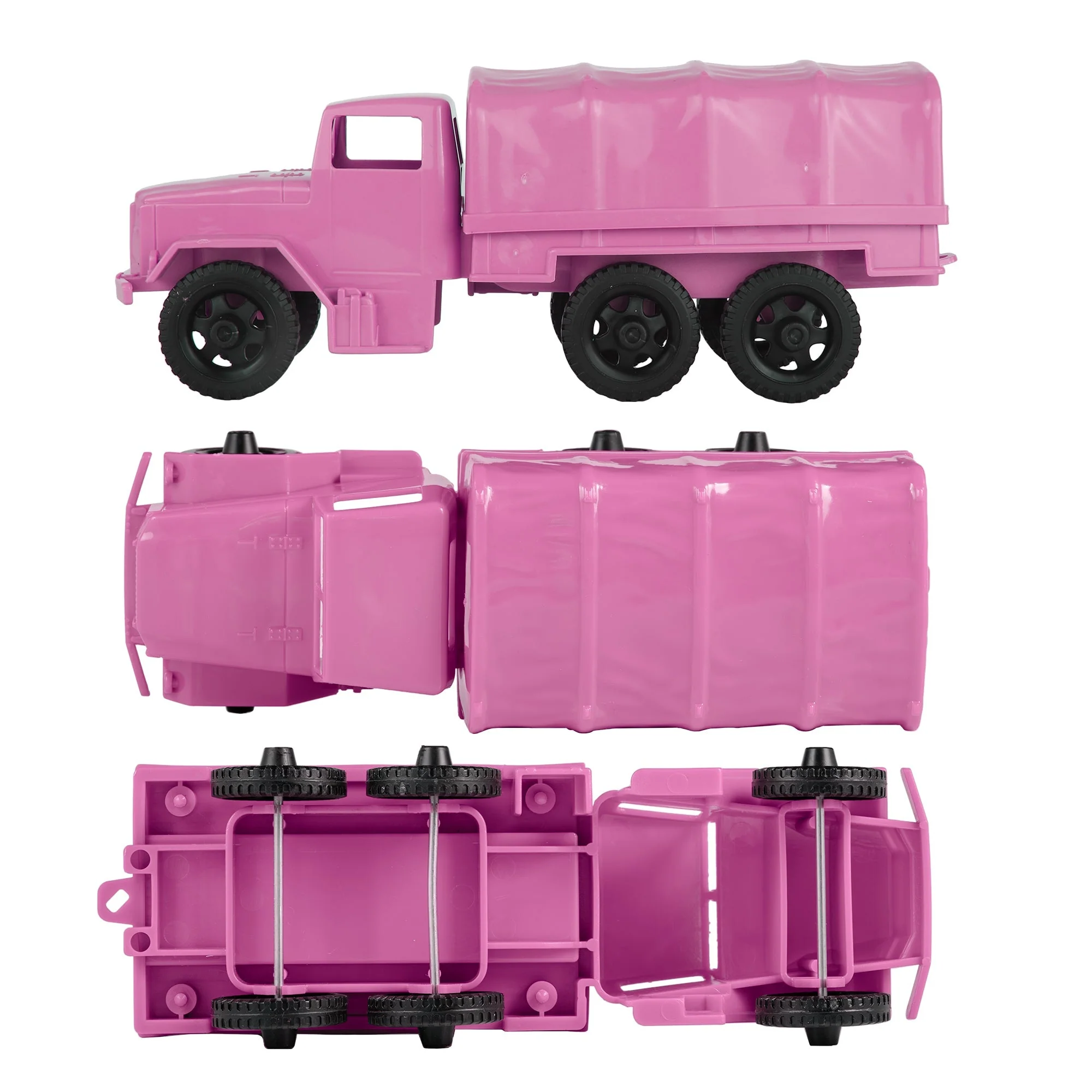 TimMee Plastic Army Men Trucks - Pink M34 Deuce and a Half Cargo Vehicles USA - Image 3