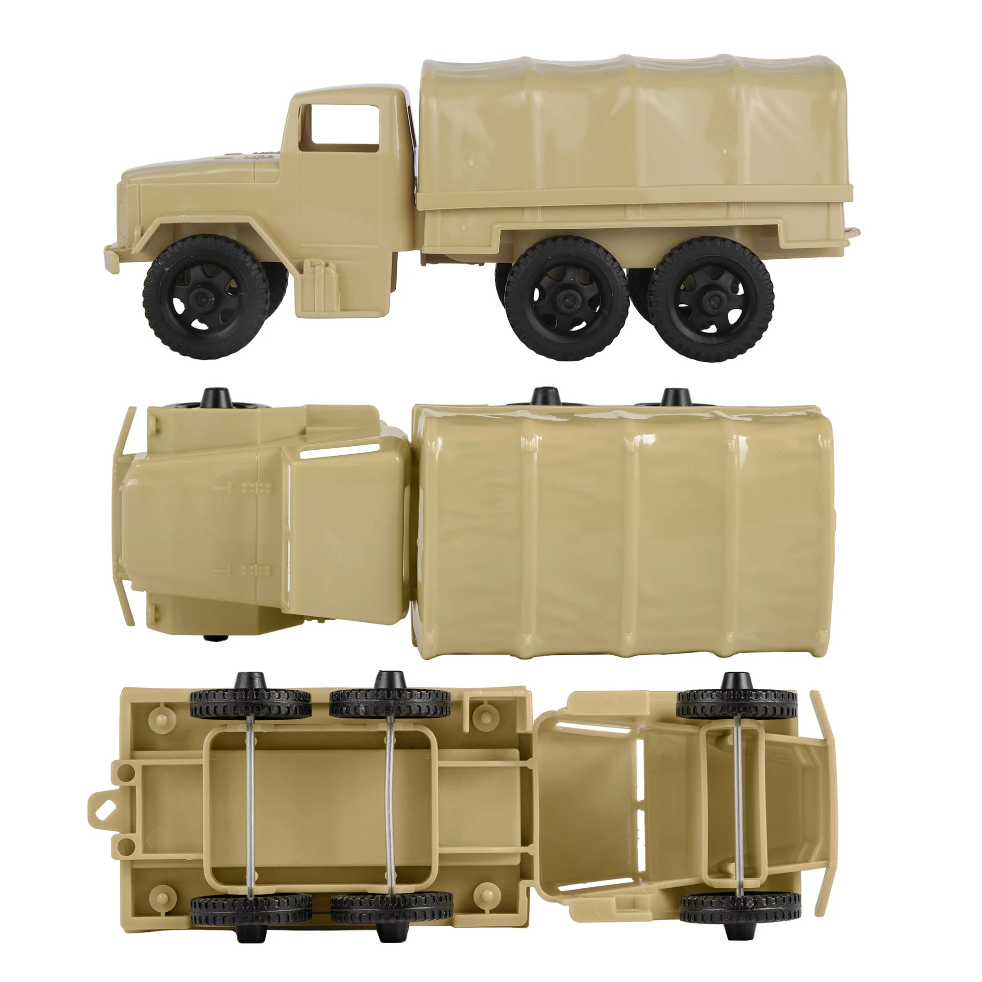 TimMee Plastic Army Men Trucks - Tan M34 Deuce and a Half Cargo Vehicles US Made - Image 3