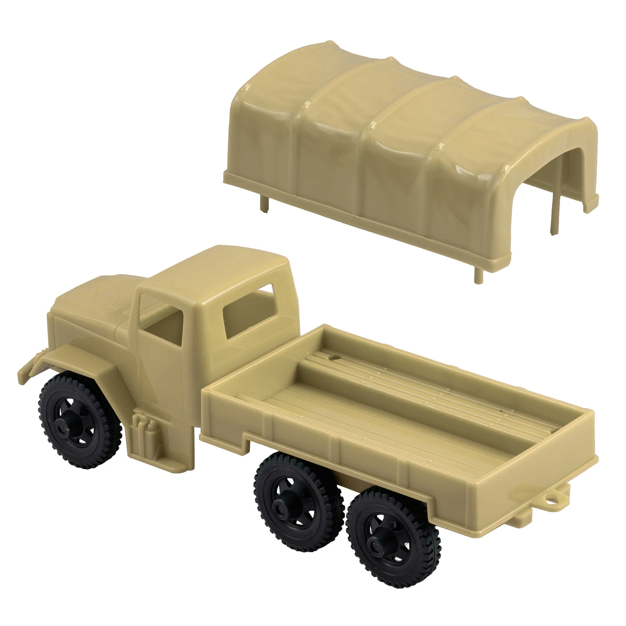 TimMee Plastic Army Men Trucks - Tan M34 Deuce and a Half Cargo Vehicles US Made - Image 4