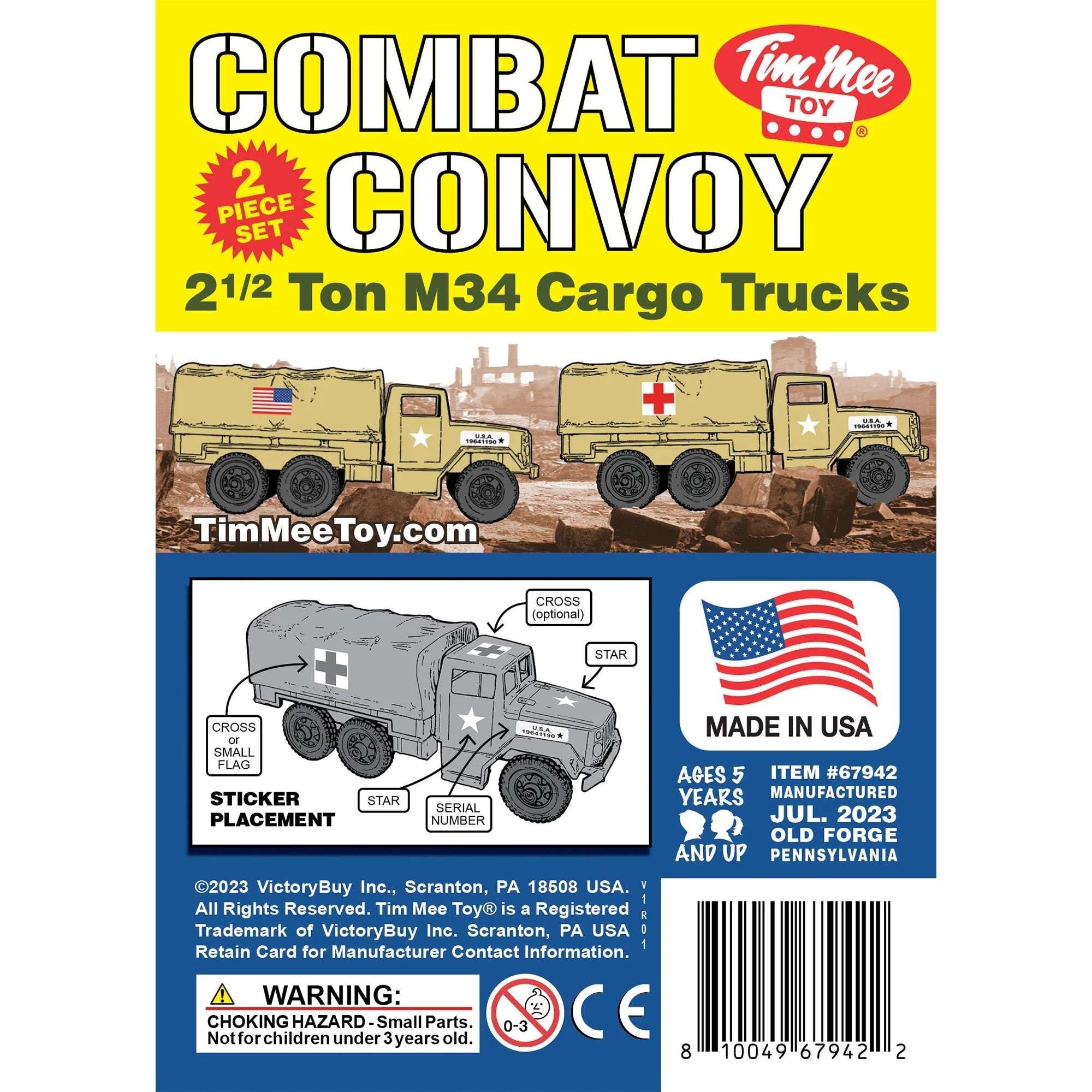 TimMee Plastic Army Men Trucks - Tan M34 Deuce and a Half Cargo Vehicles US Made - Image 7