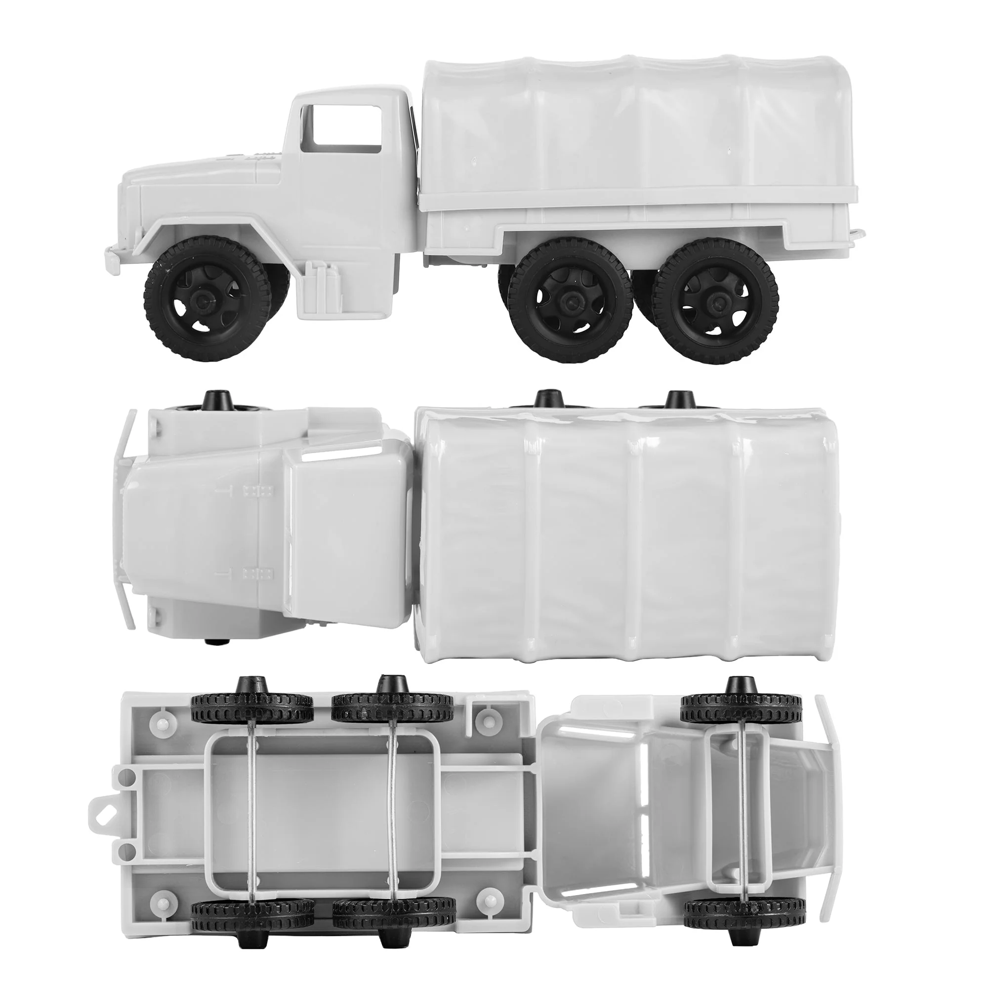 TimMee Plastic Army Men Trucks - White M34 Deuce and a Half Cargo Vehicles USA - Image 3
